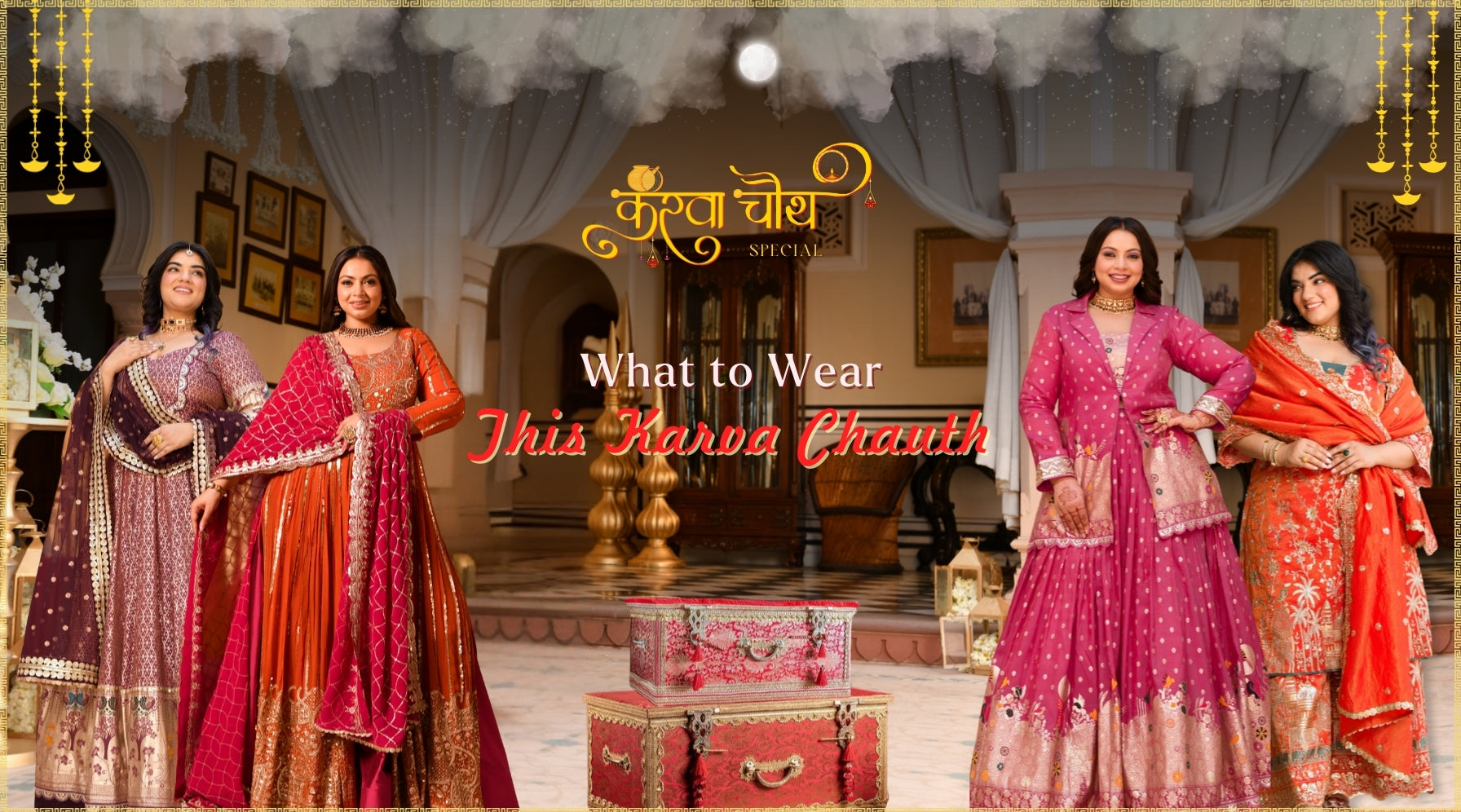 chinese dress ladies Karwa Chauth Special Embroidery Work Red Gown For Women main image 0