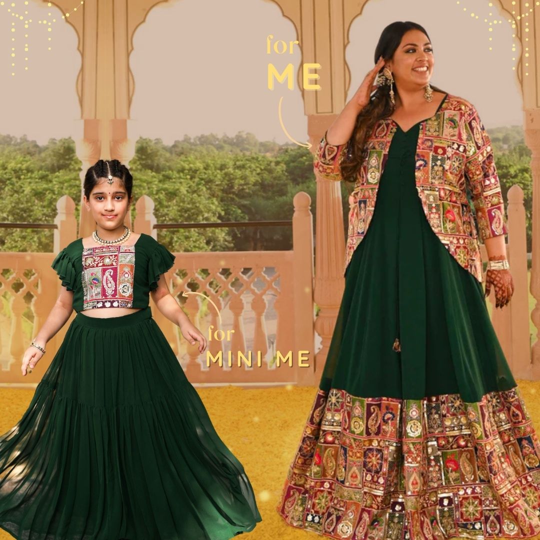 Regal Green Position Embroidered Anarkali With Koti