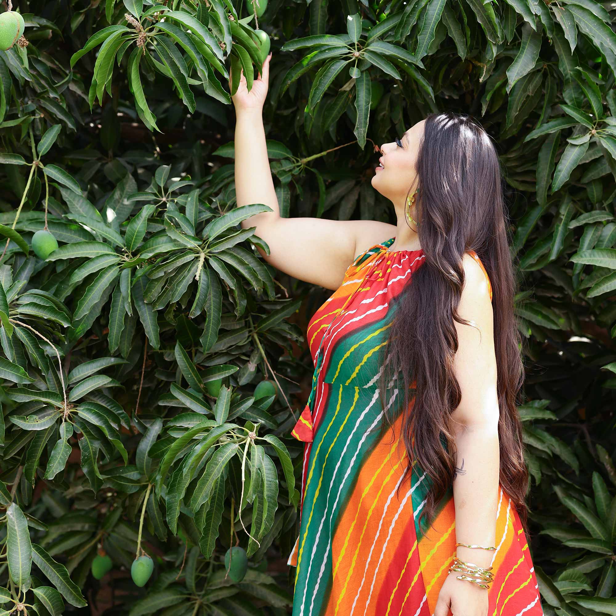 Dreamcatcher Delight Bohemion Lehariya Halter Neck Dress