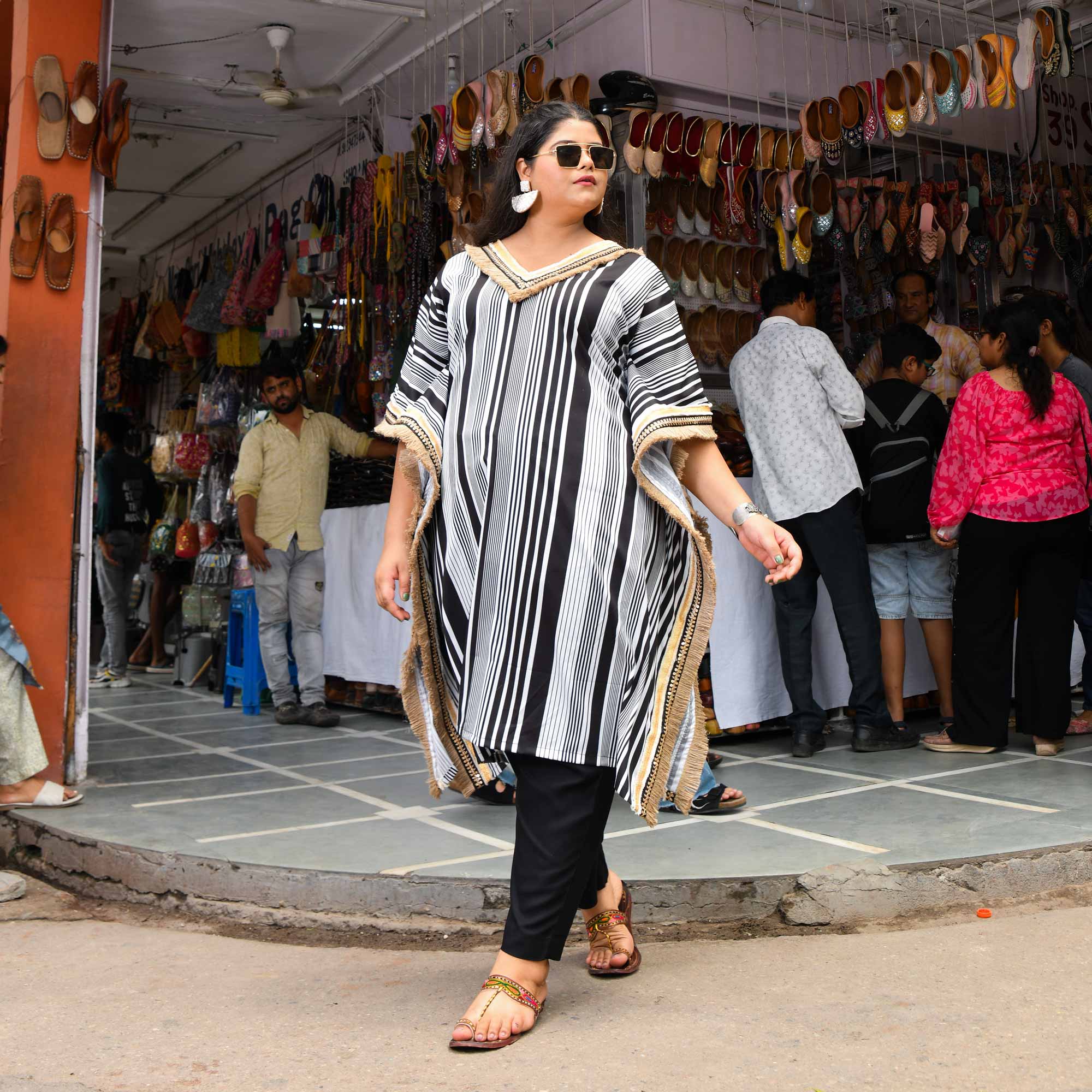 Jute & Jewels Boho Festive Embroidered Kaftaan