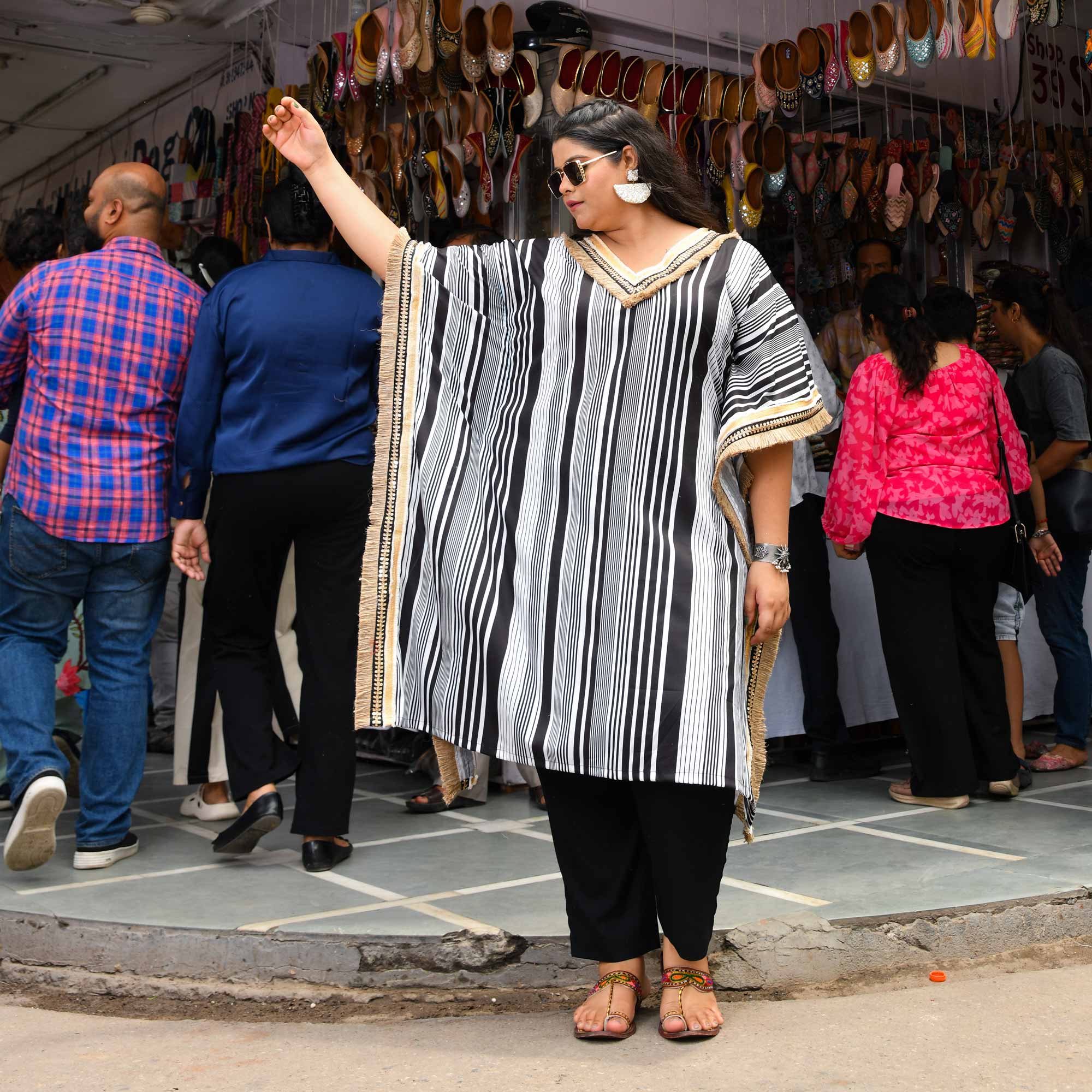 Jute & Jewels Boho Festive Embroidered Kaftaan