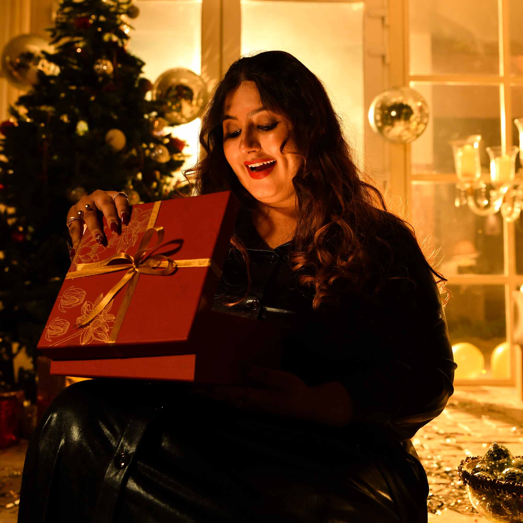 Bella Ciao - Black Faux Leather Aline Stretchable Dress