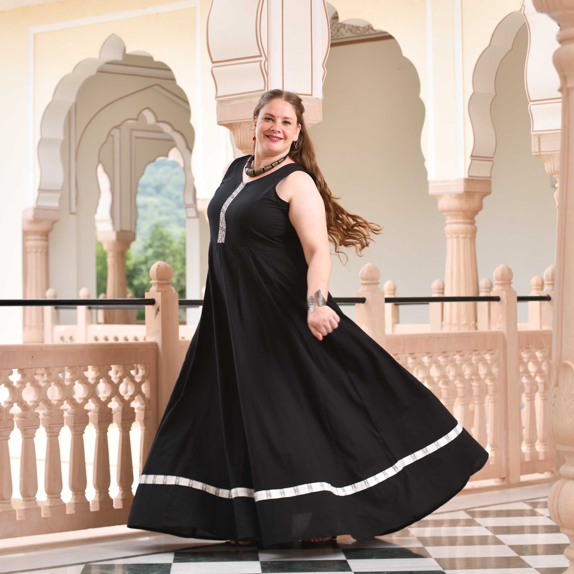 Gulaal Handwoven Ikkat Anarkali Cape Set