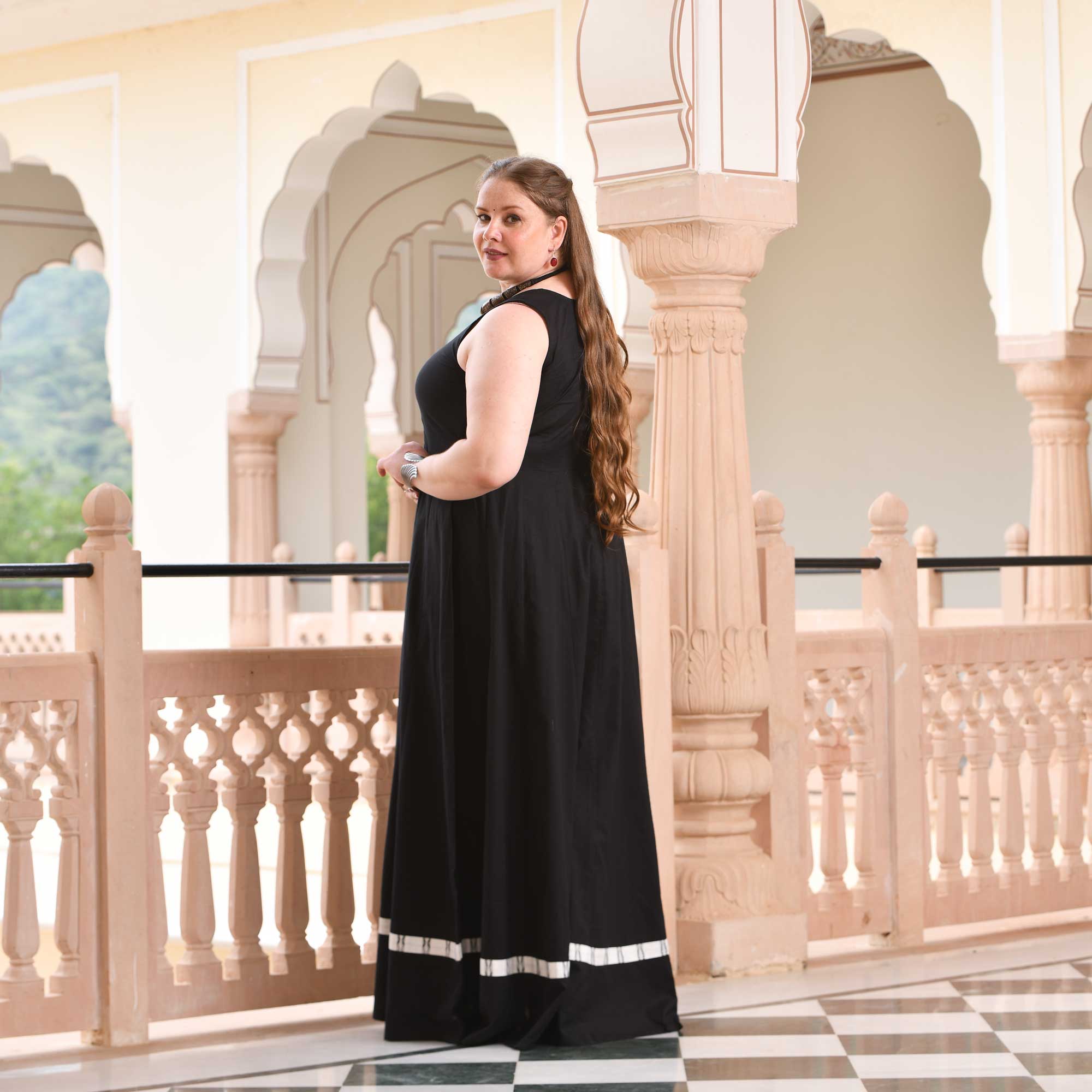 Gulaal Handwoven Ikkat Anarkali Cape Set