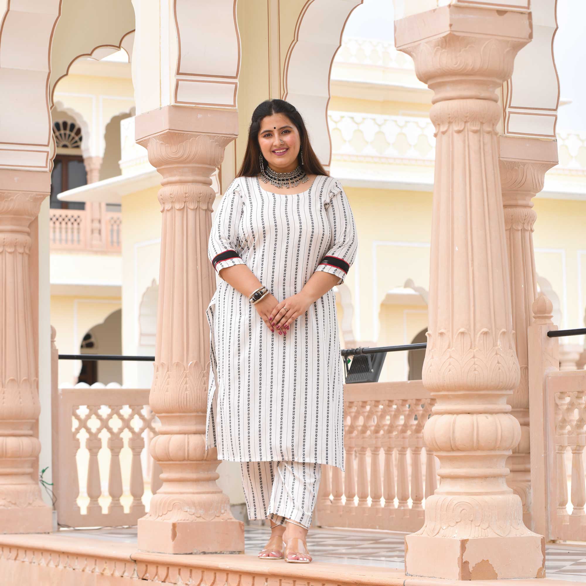 Black Ras Leela Handwoven Ikkat Cape Co-ord Set