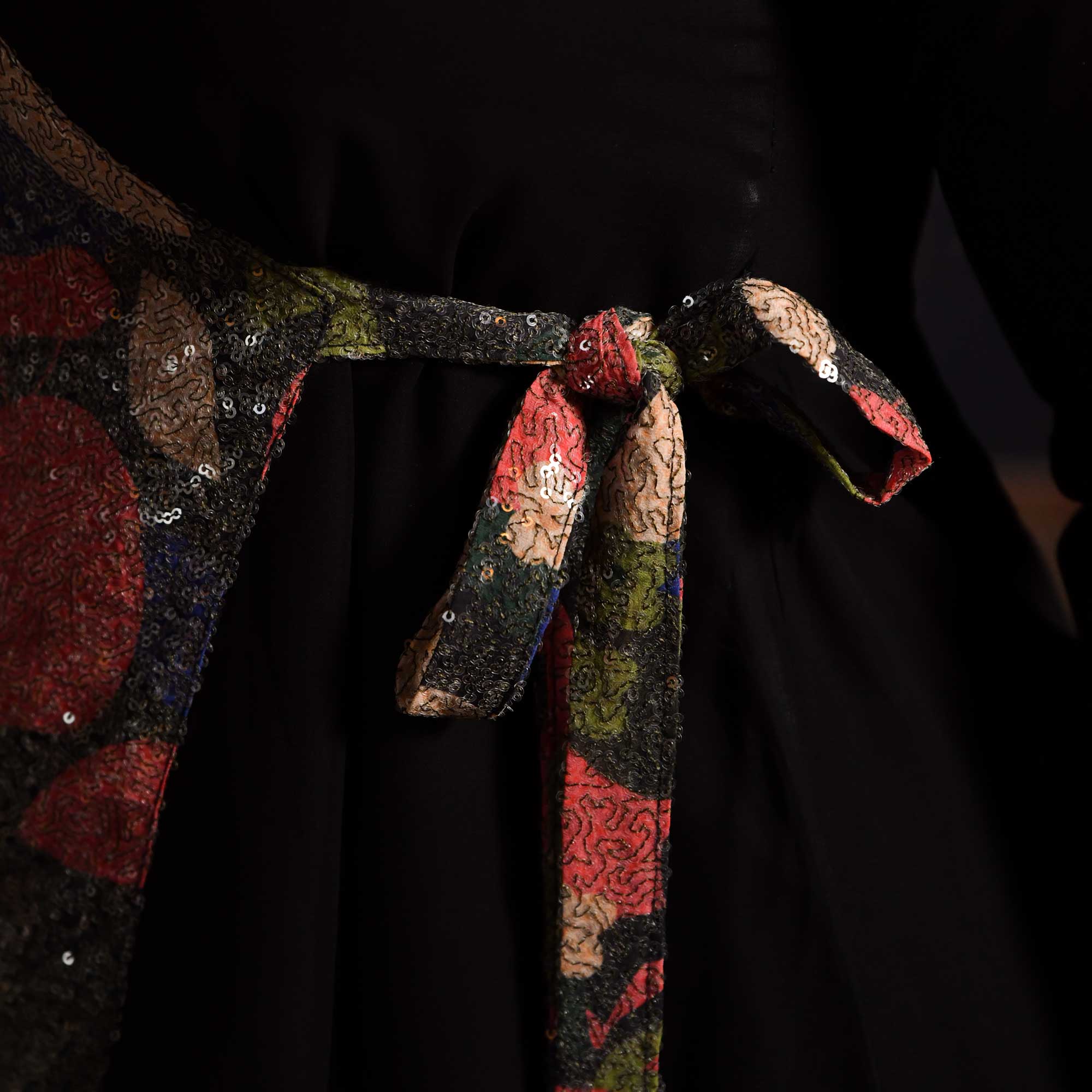 Grove In Black Galaxy Sequin Georgette Co-Ord Set