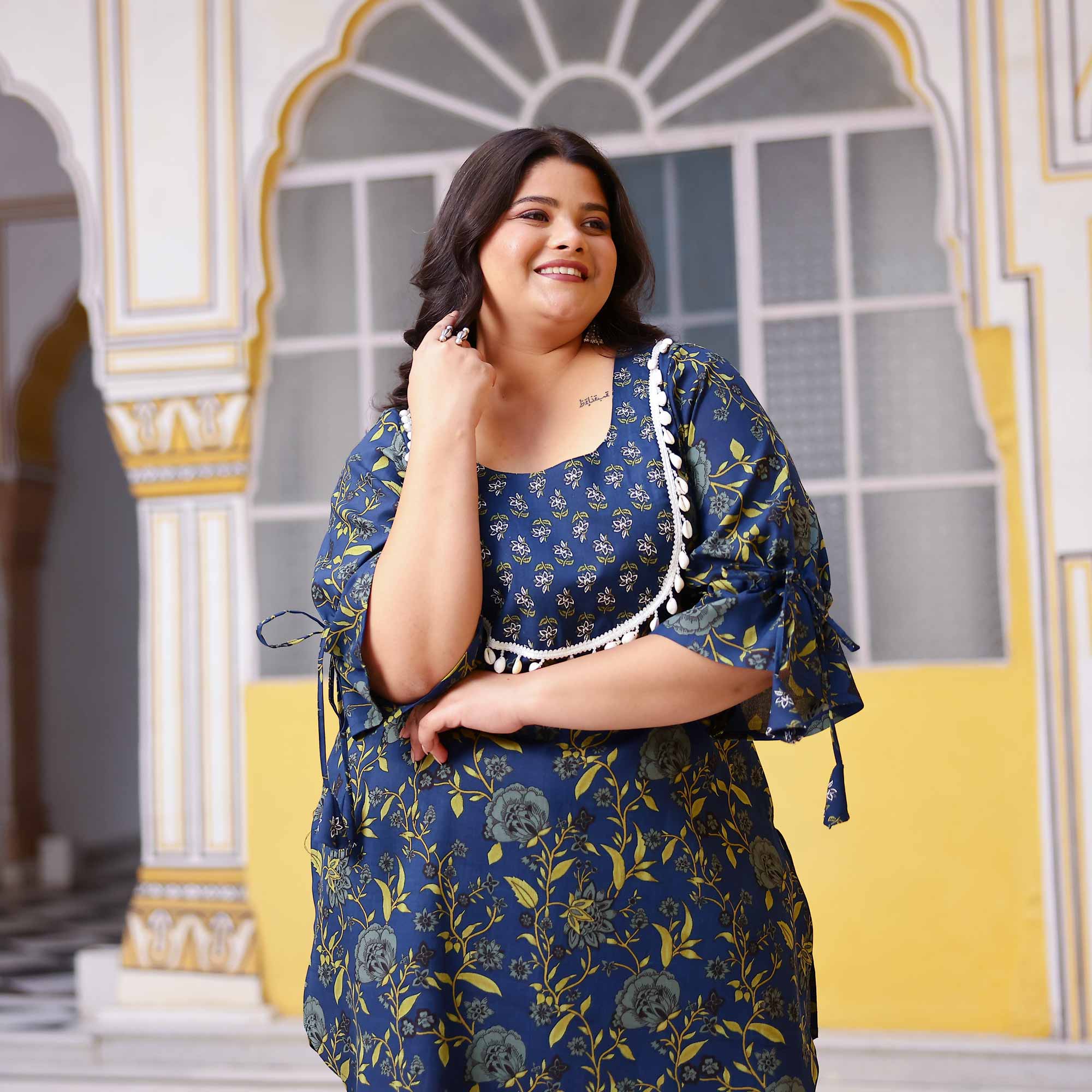 Sapphire Bloom Floral Rayon Co-Ord Set