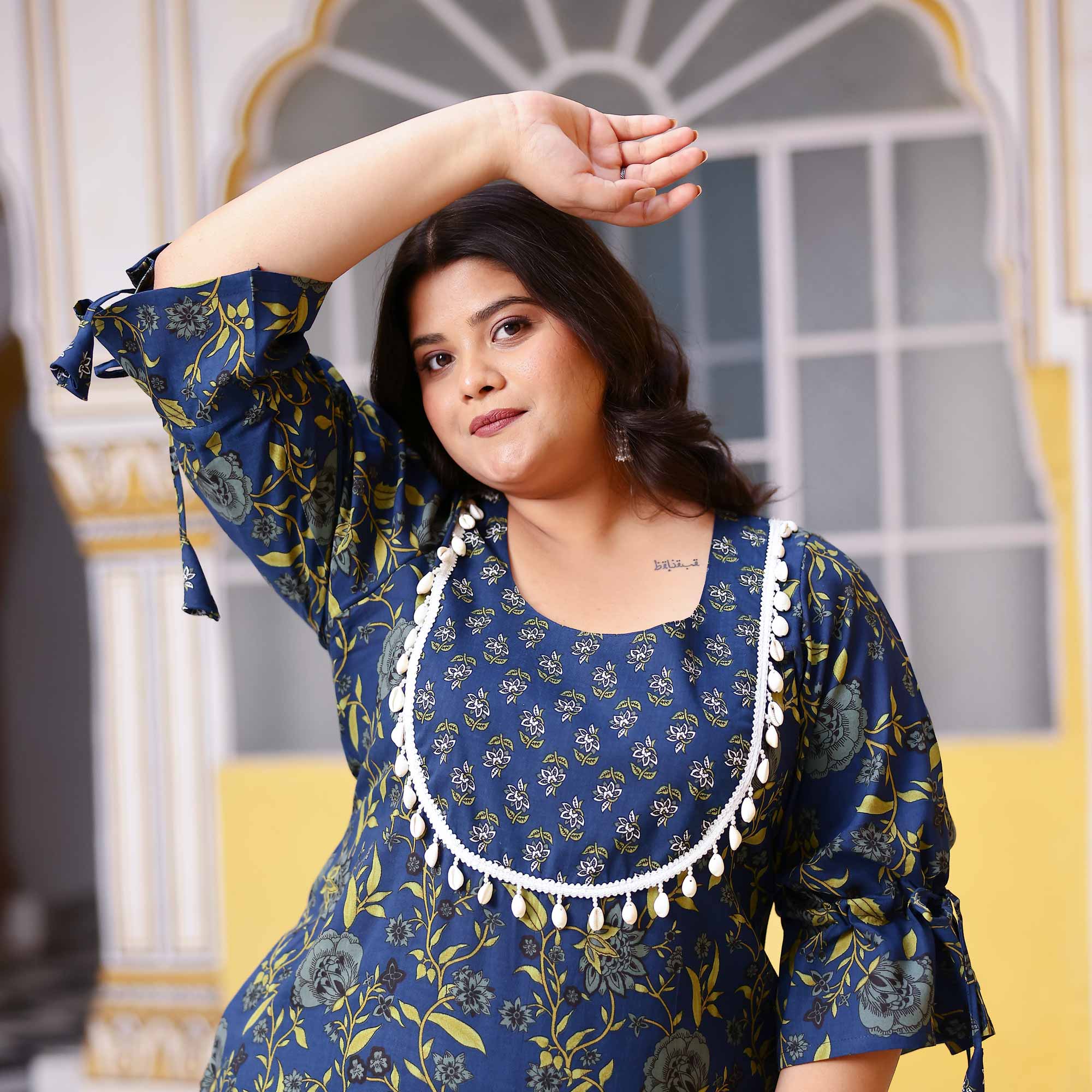 Sapphire Bloom Floral Rayon Co-Ord Set