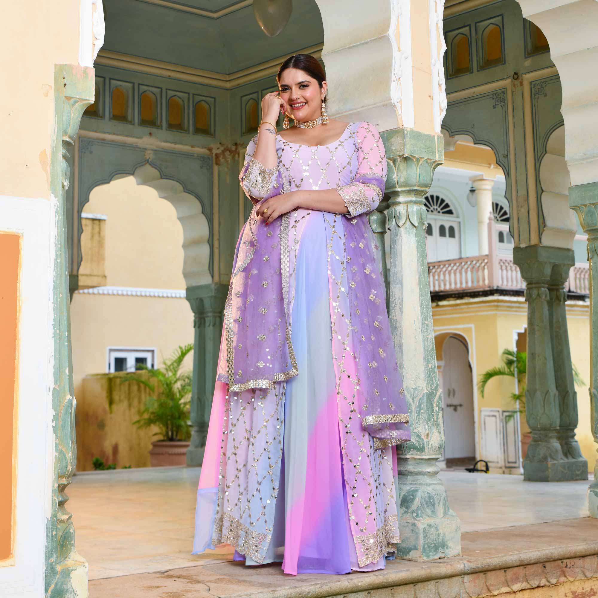 Aurora Beauty Sequin Embroidered Georgette Anarkali Dress