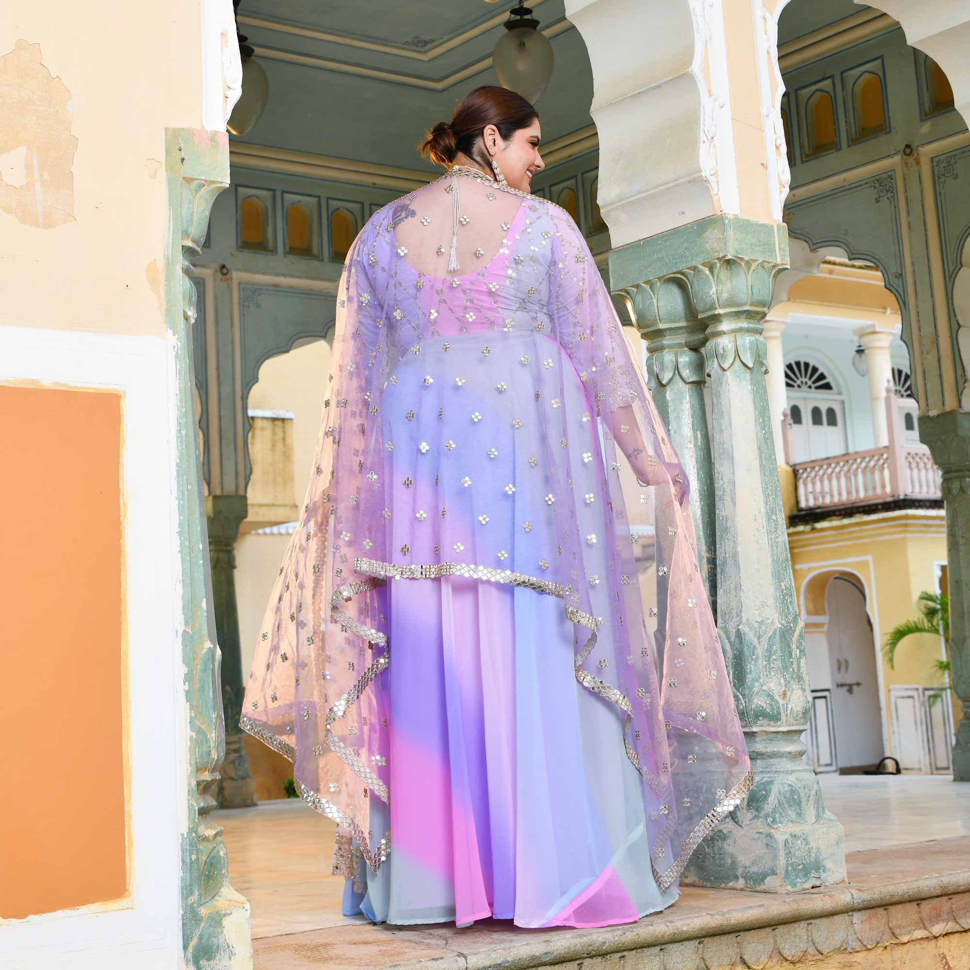 Aurora Beauty Sequin Embroidered Georgette Anarkali Dress