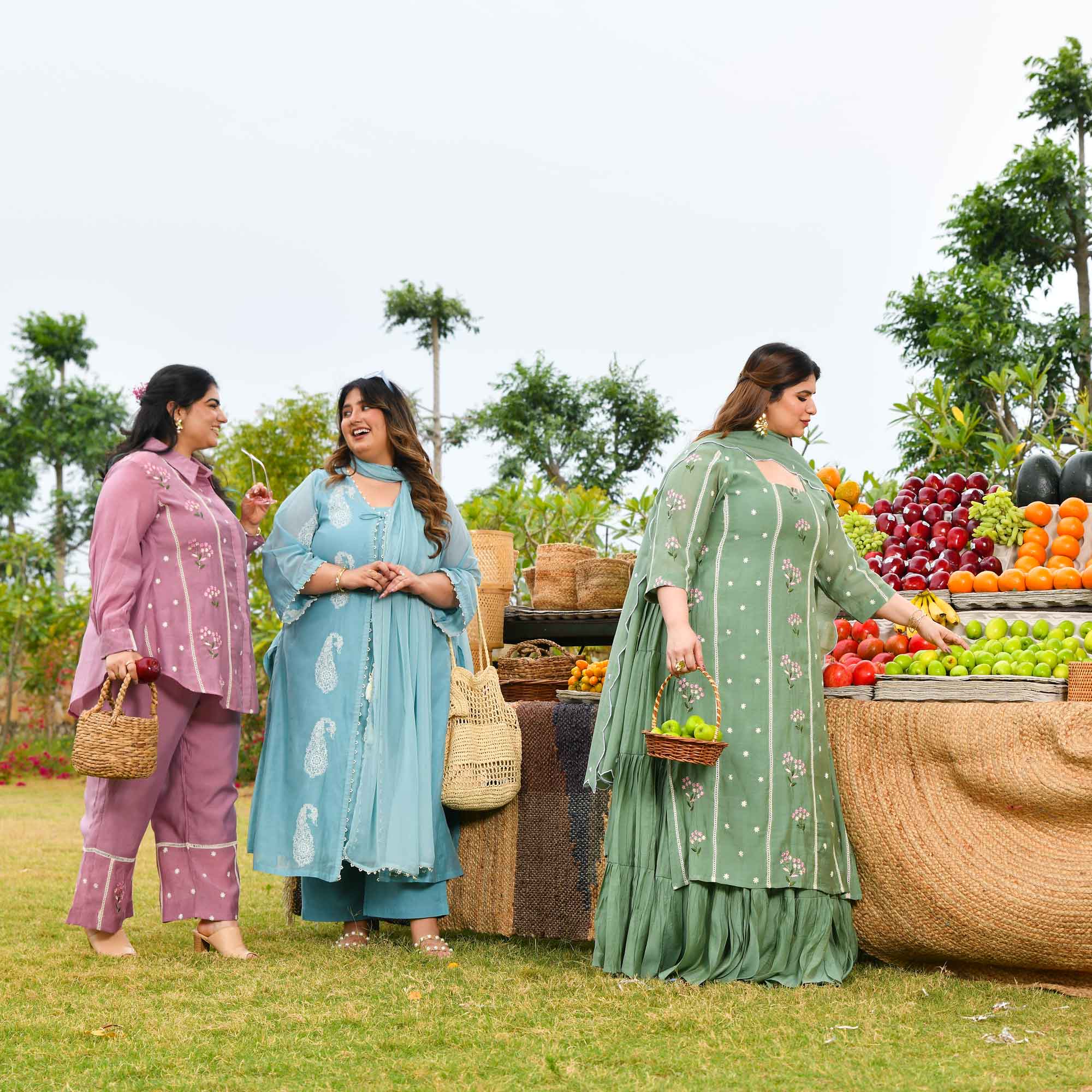 Star Fruit- Dusky Orchid Thread Embroidered Mul Chanderi Co-Ord Set - Pre Order (Dispatch starts 2 April 26)