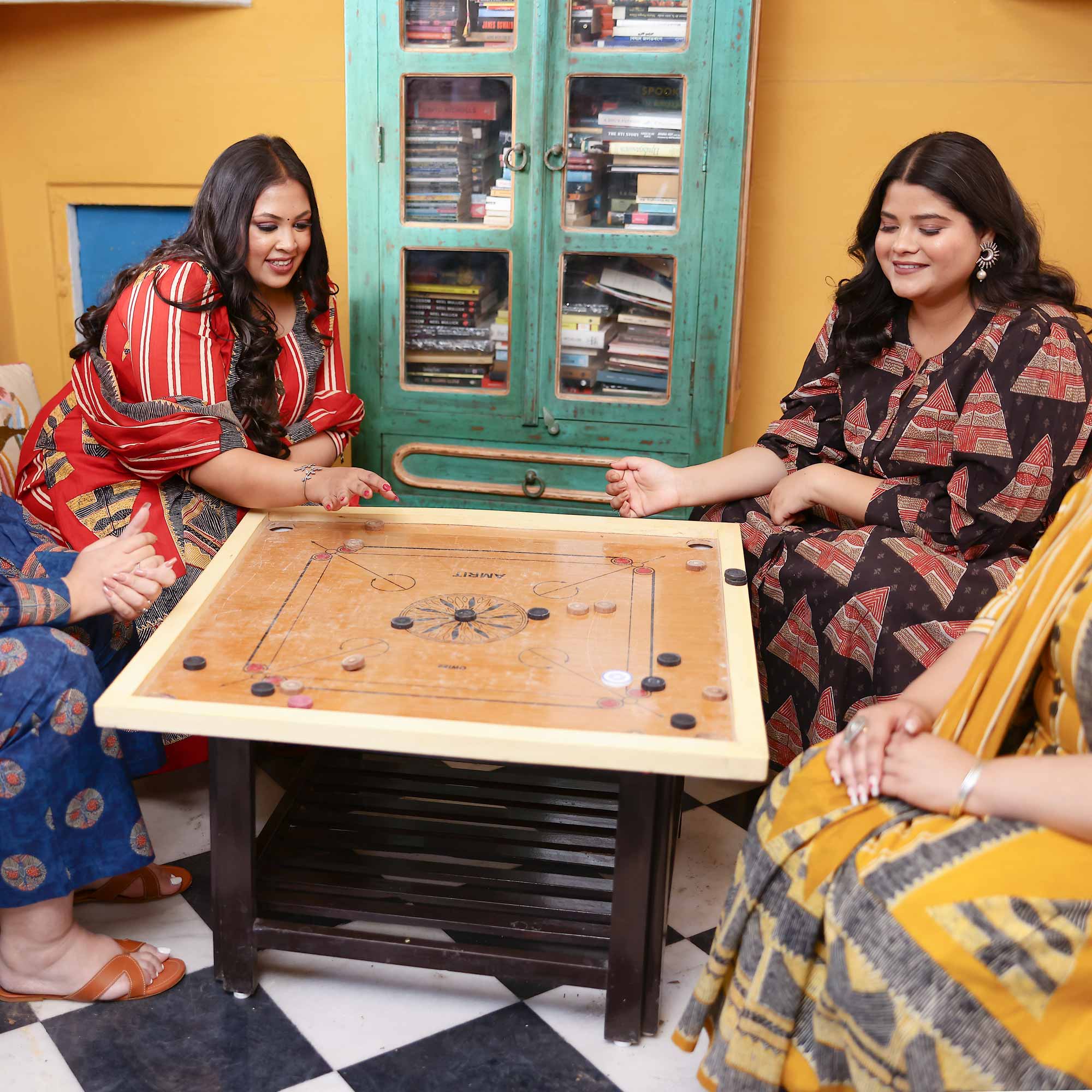 Citrus Gingerbread Ajrakh Assymetrical Shirt Dress