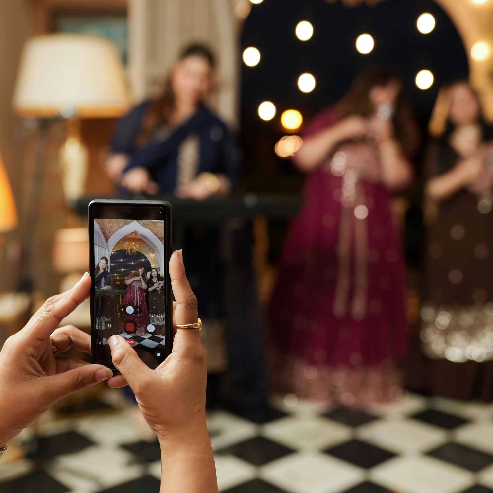 Dekha Ek Khwab- Coffee Cutdana Embroidered Georgette Kurta Skirt Set