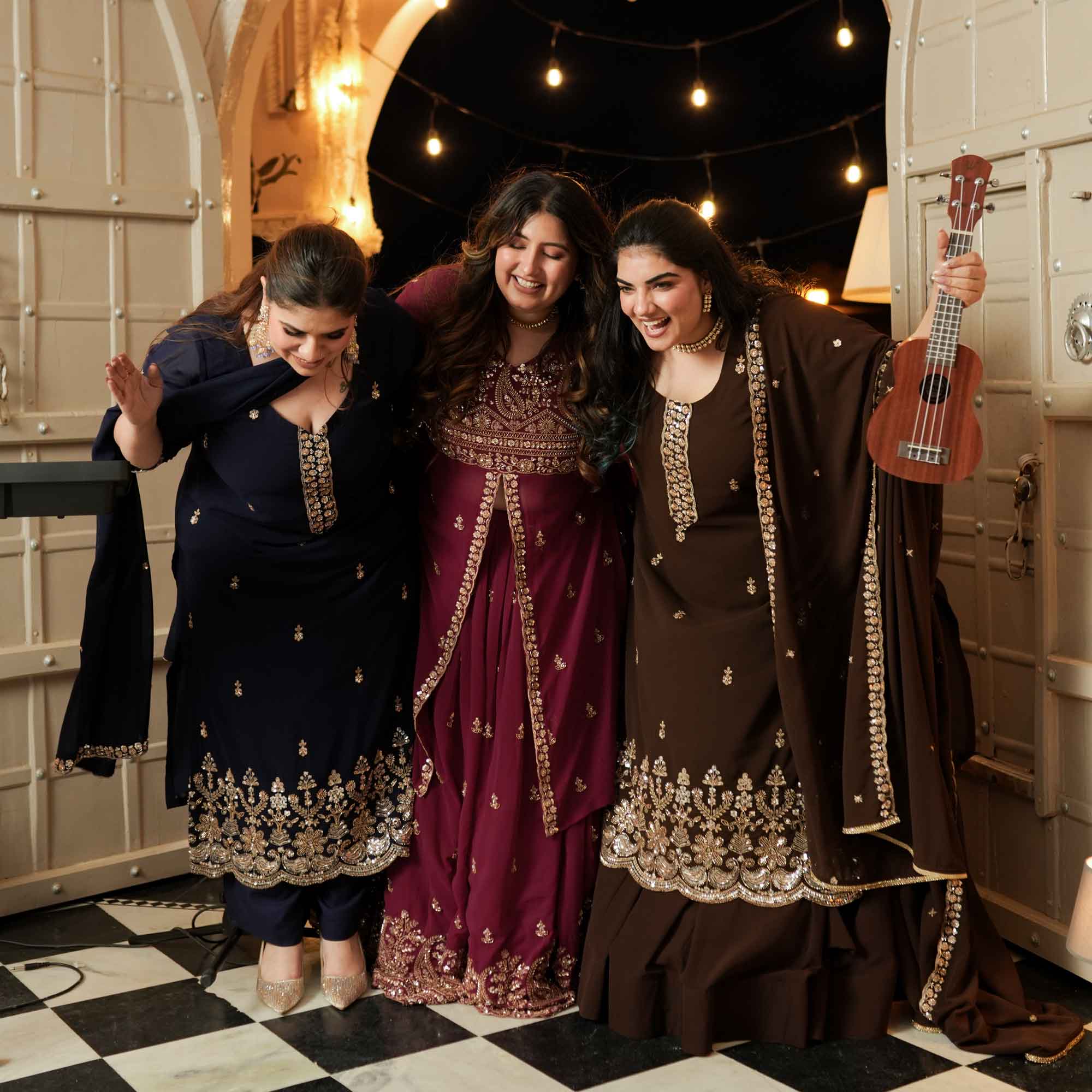 Badan Pe Sitare- Navy Blue Cutdana Embroidered Georgette Suit Set