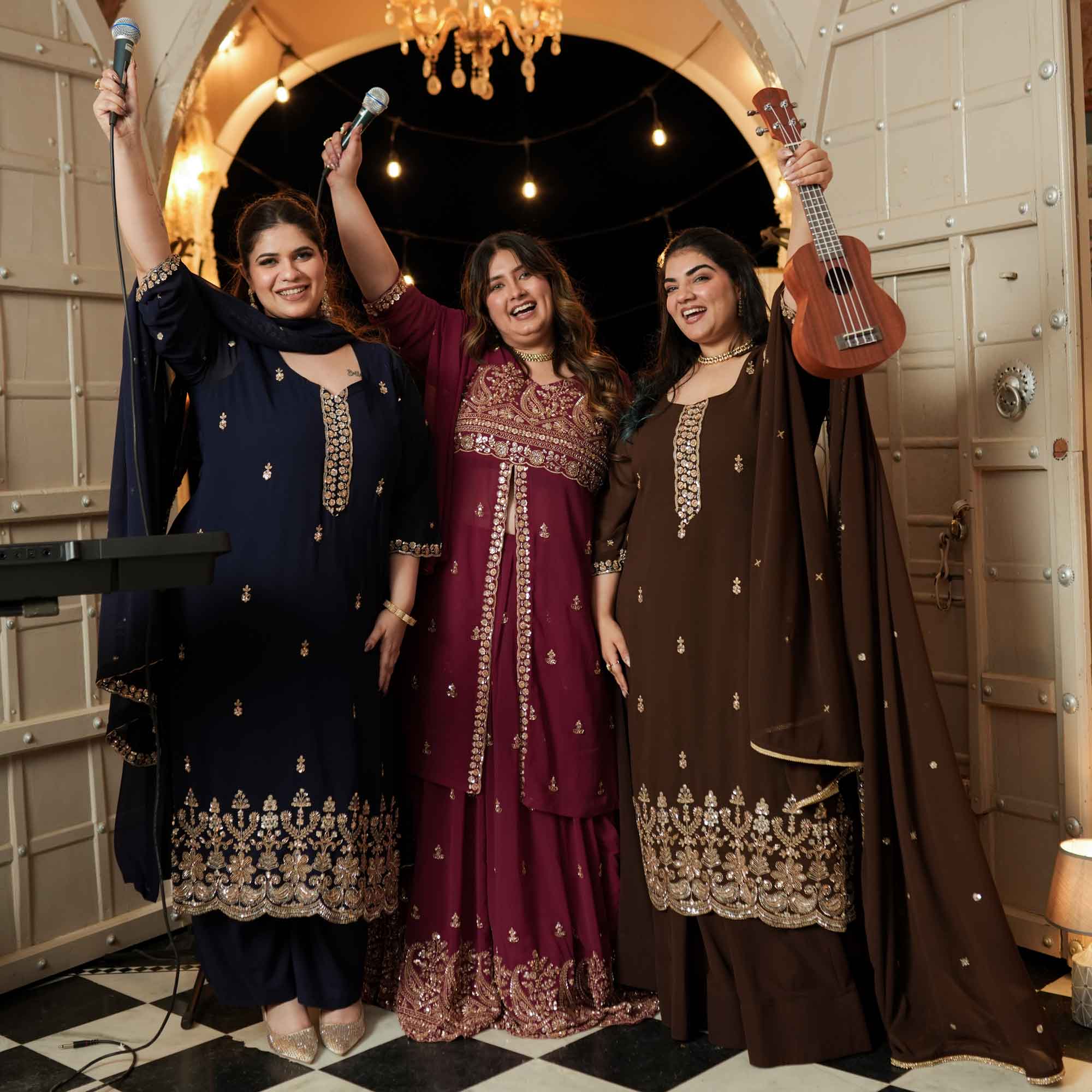 Badan Pe Sitare- Navy Blue Cutdana Embroidered Georgette Suit Set