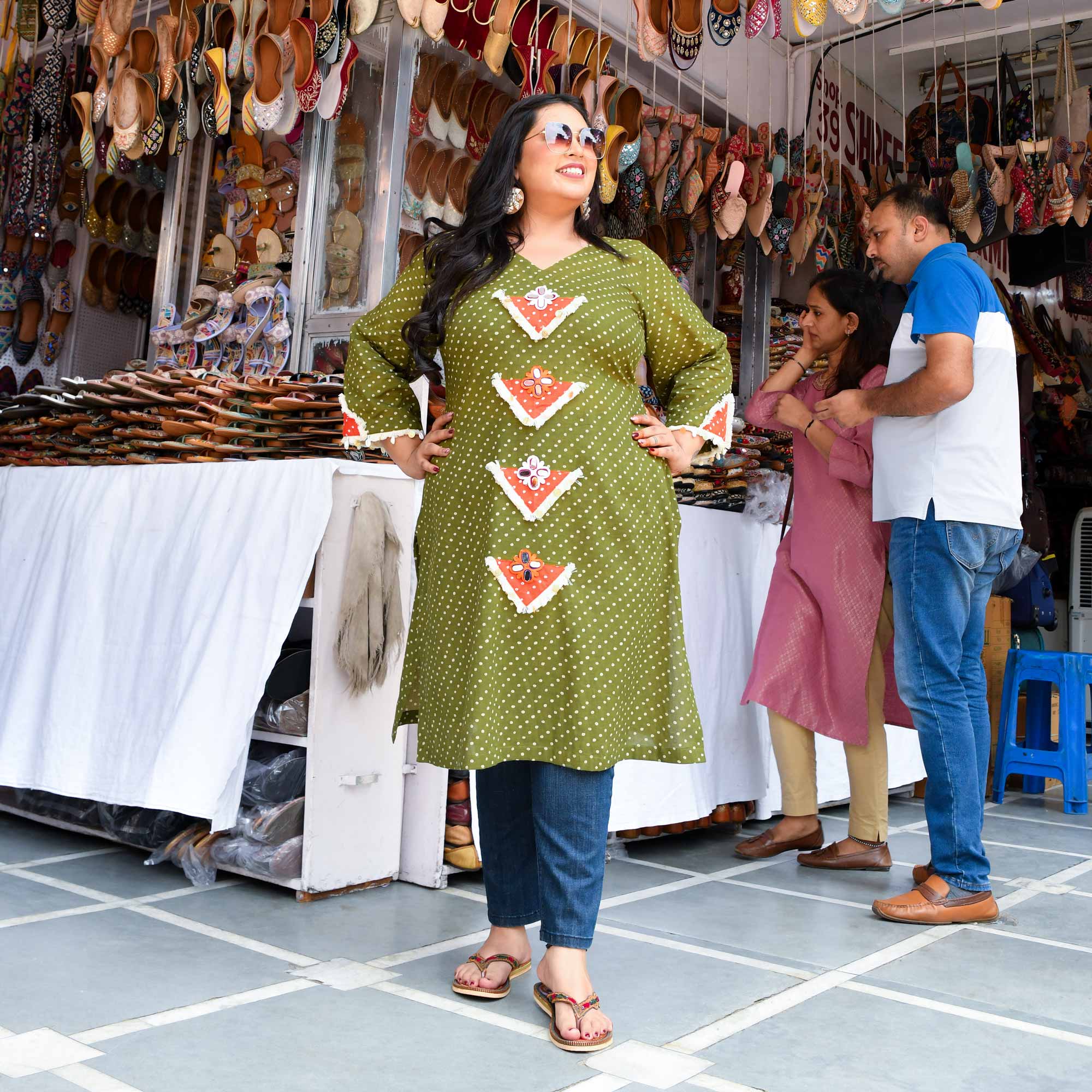 Basil Charm Bohemian Mirror Embroidered Kurta