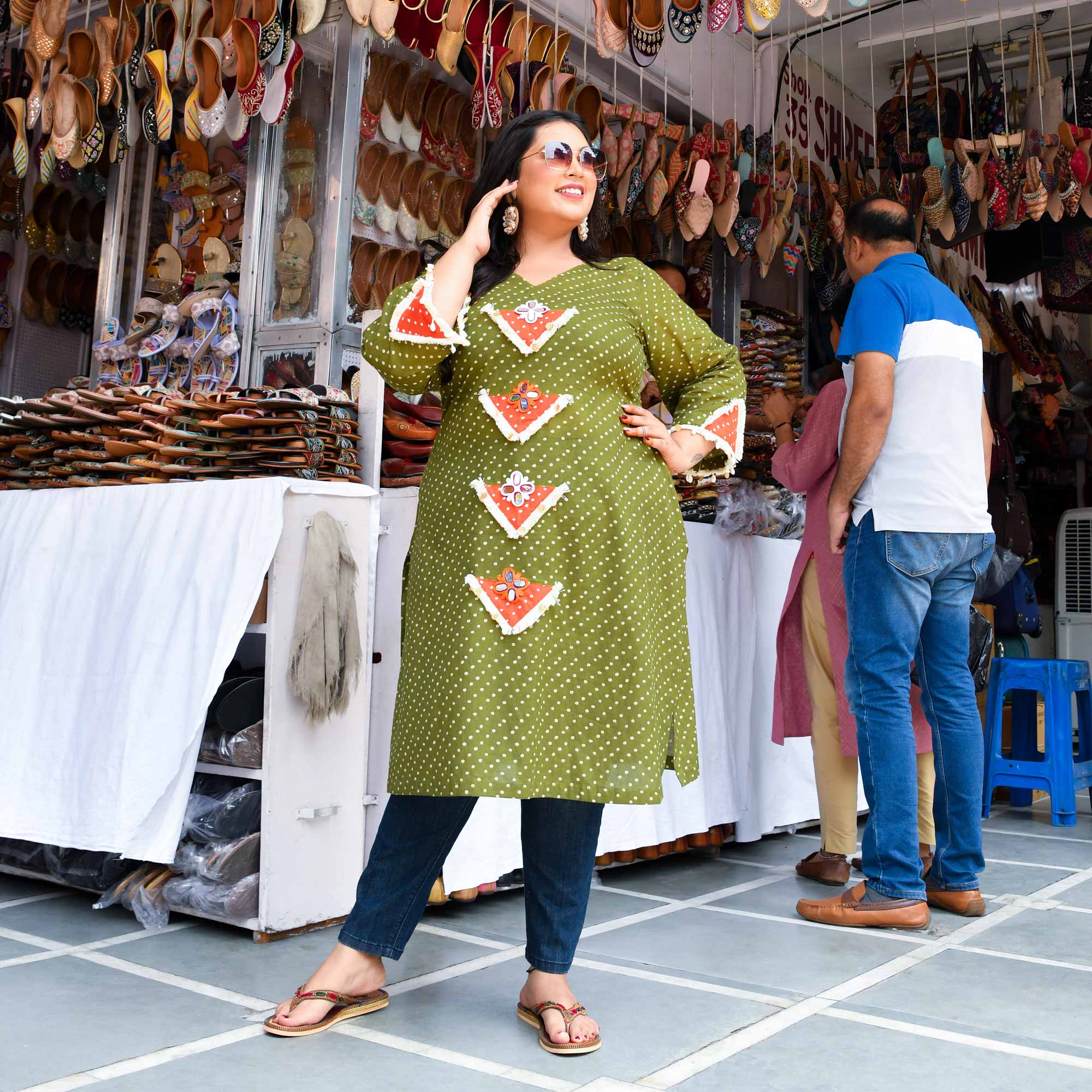 Basil Charm Bohemian Mirror Embroidered Kurta