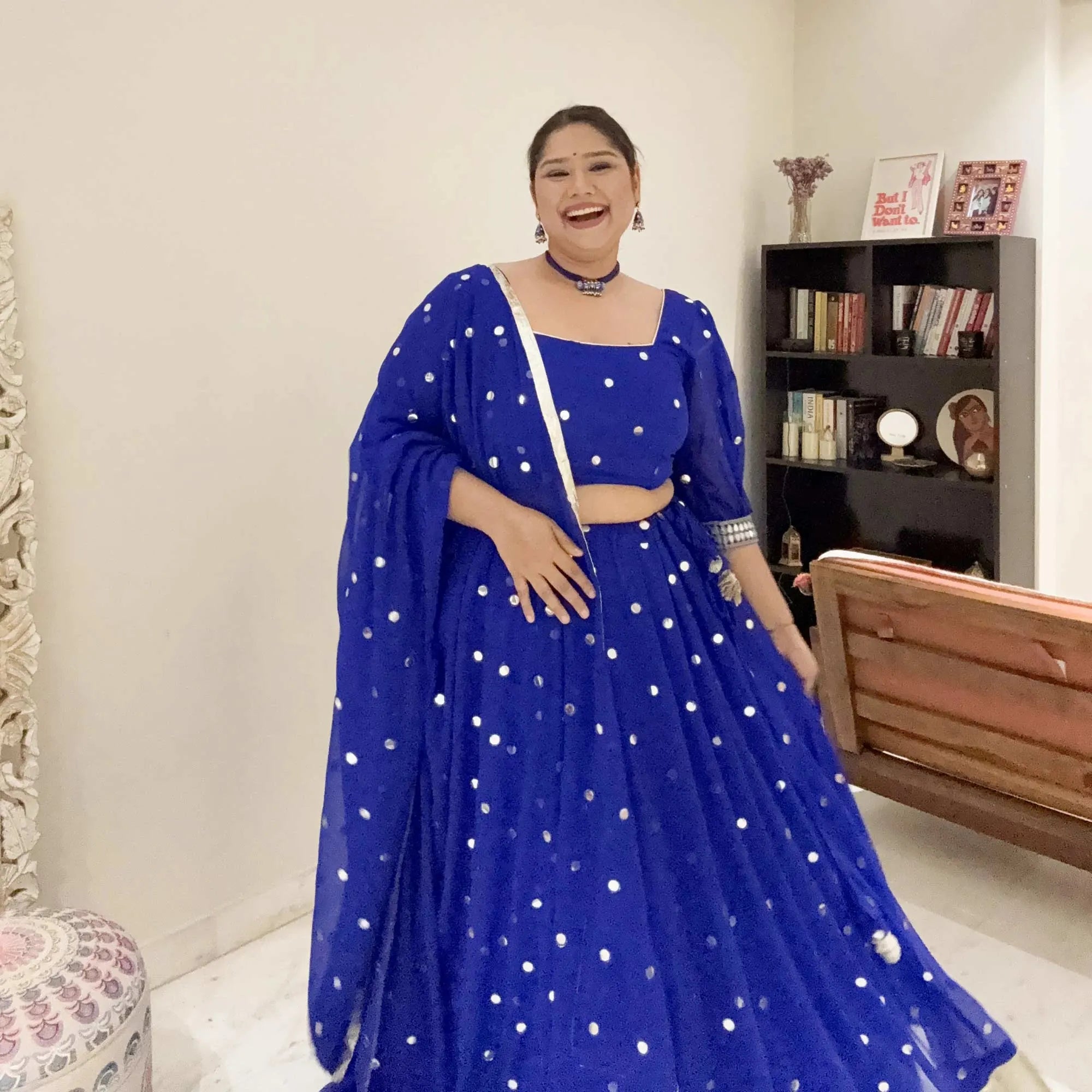 Gleaming Bay Radiance Georgette Lehenga Set