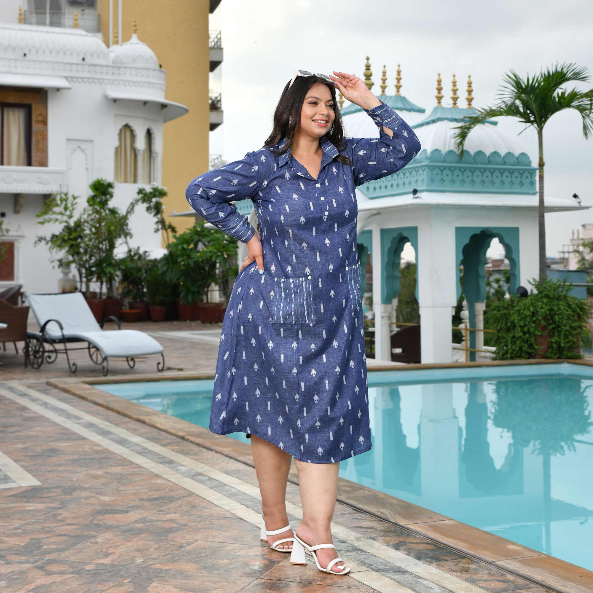 Moonlit Mesh Denim Aline Dress