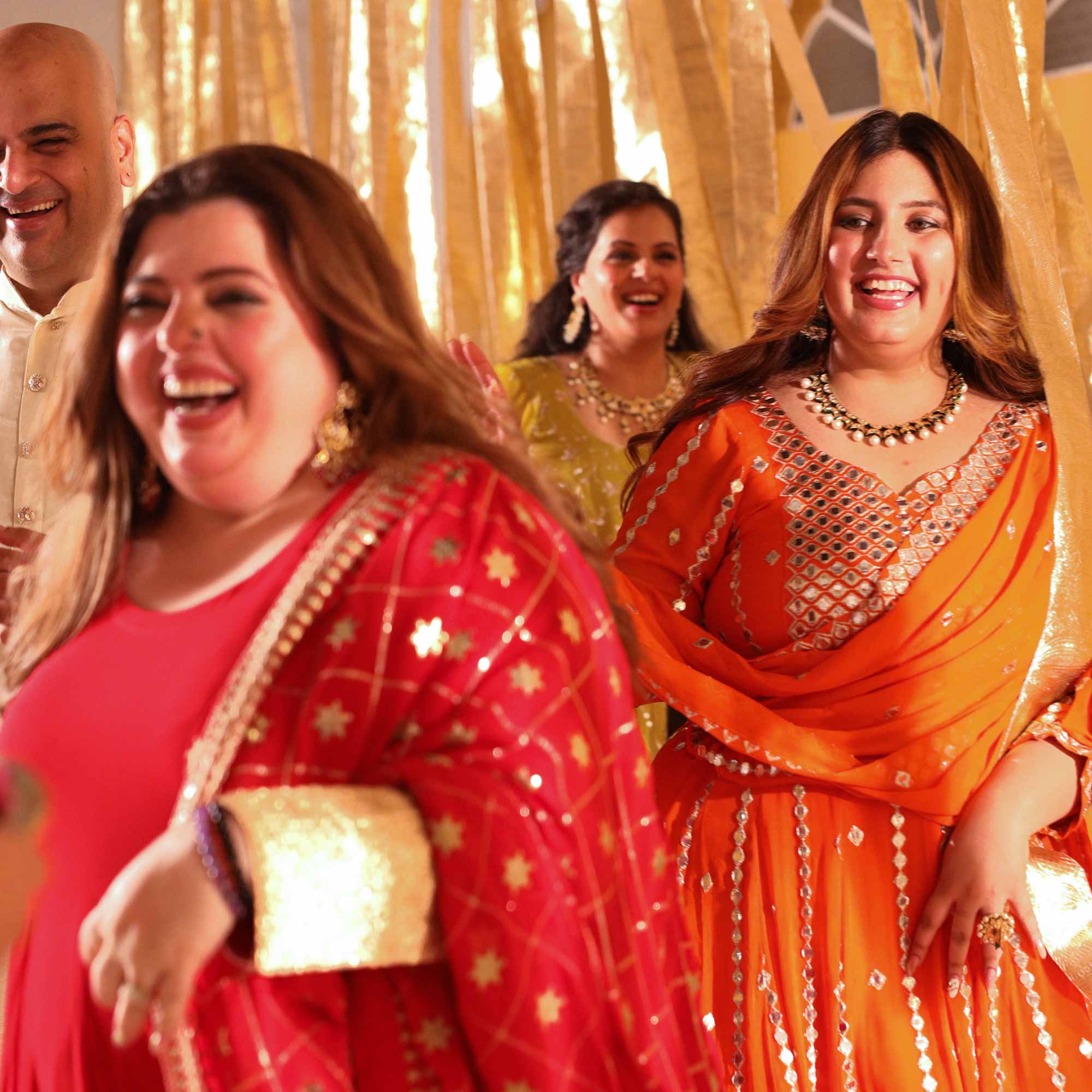 Spiced Mandarine-Orange Mirror Embroidered Pure Georgette Lehenga Set