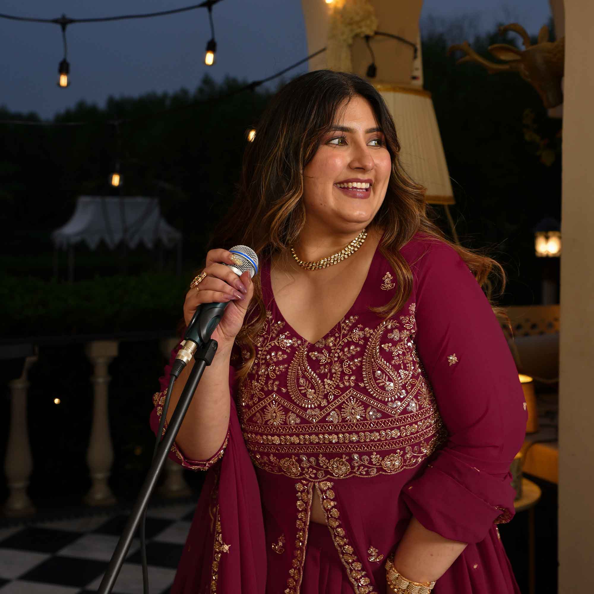 Mehbooba- Rose Magenta Cutdana Embroidered Georgette Lehenga Set