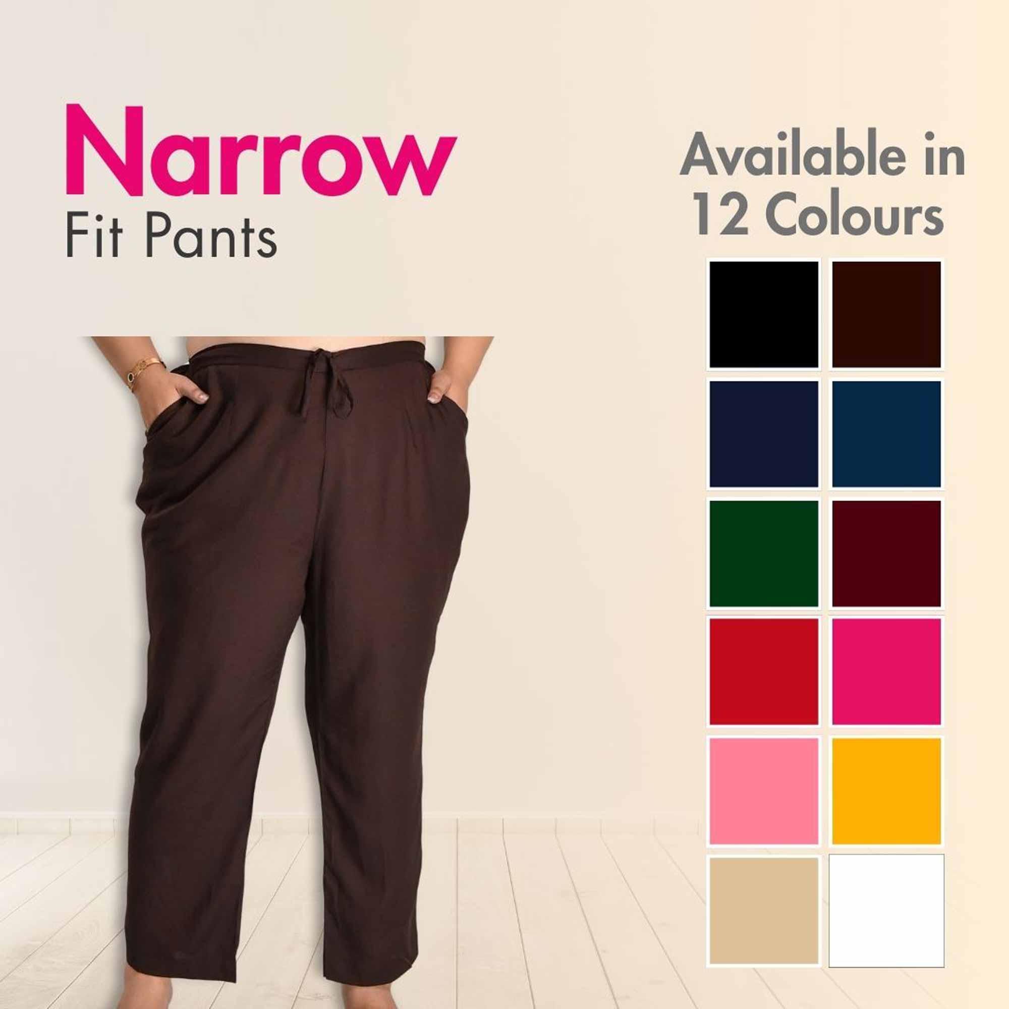 Plus Size Narrow Fit Rayon Pants