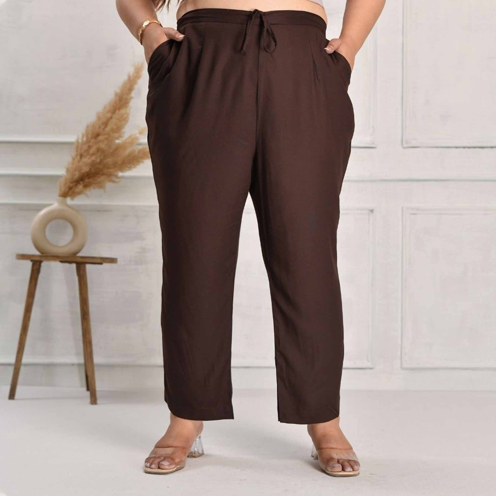 Plus Size Narrow Fit Rayon Pants