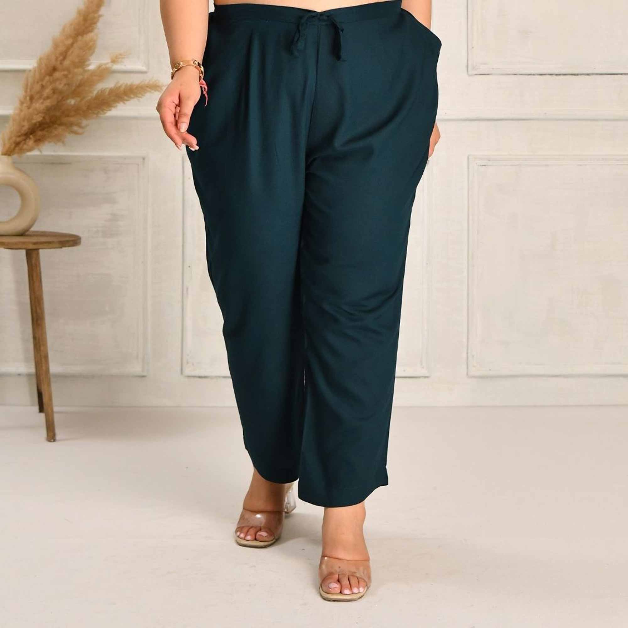 Plus Size Narrow Fit Rayon Pants
