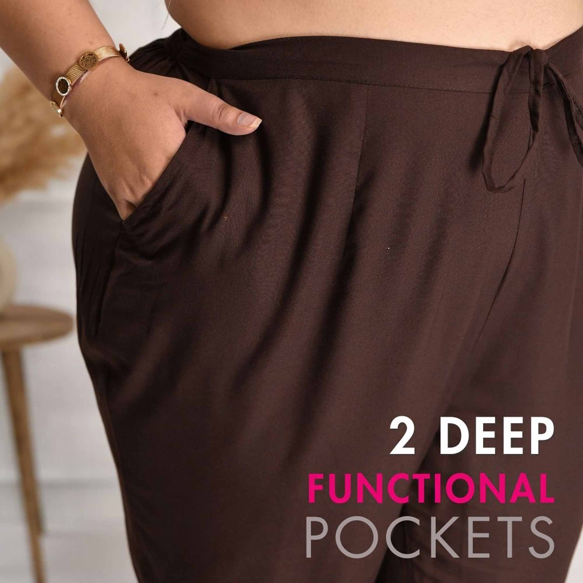 Plus Size Narrow Fit Rayon Pants