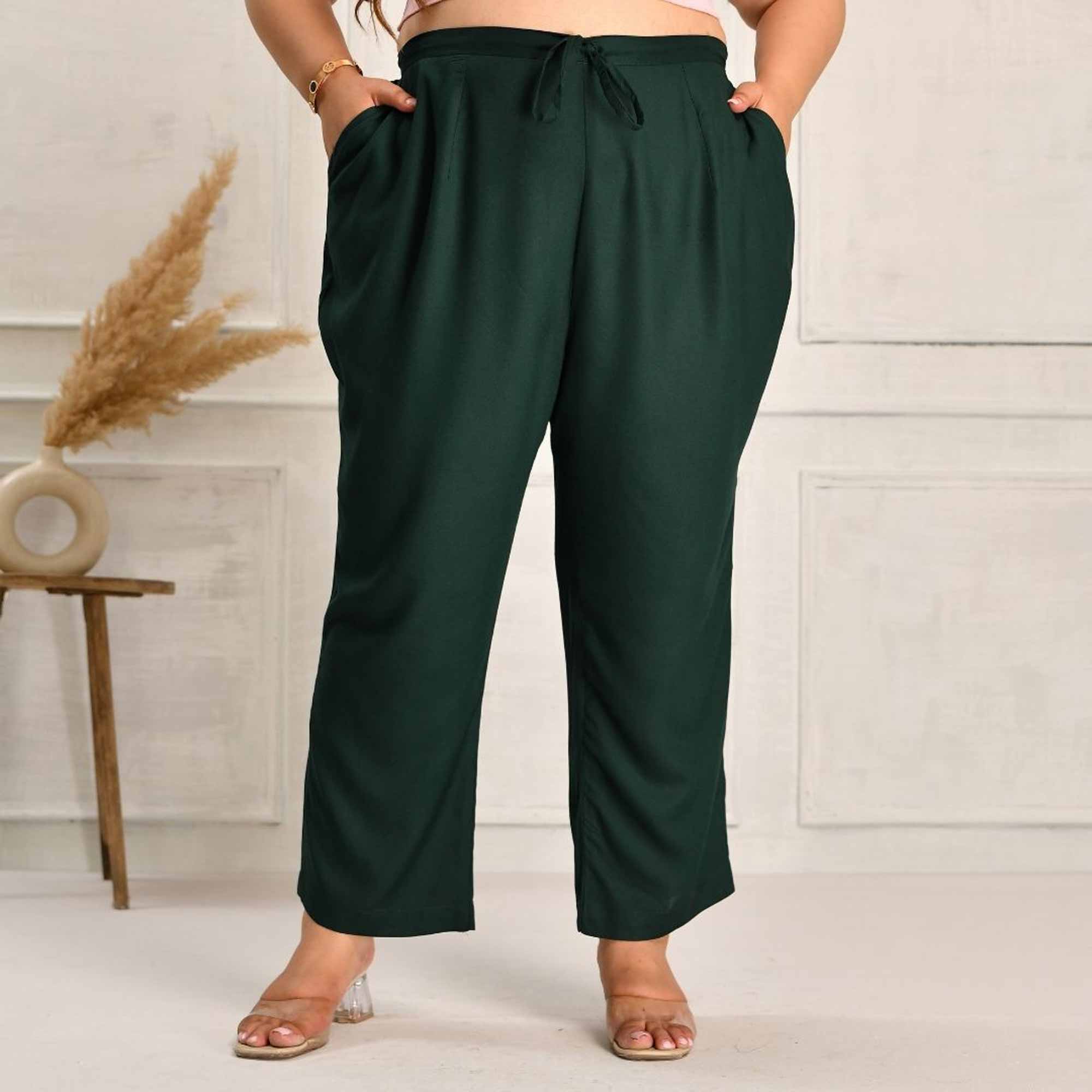 Plus Size Narrow Fit Rayon Pants