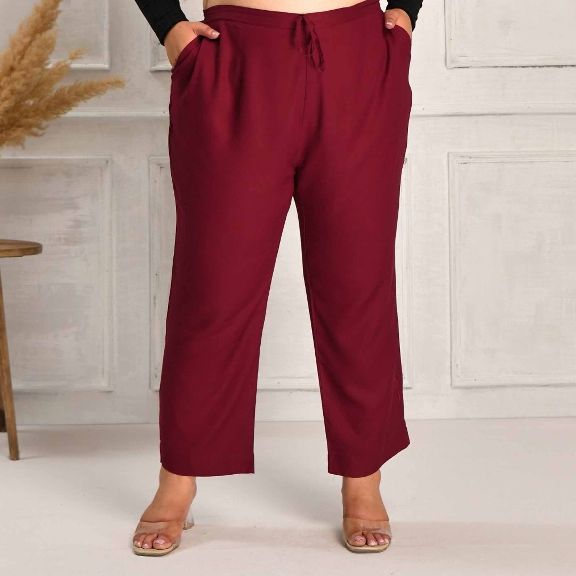Plus Size Narrow Fit Rayon Pants