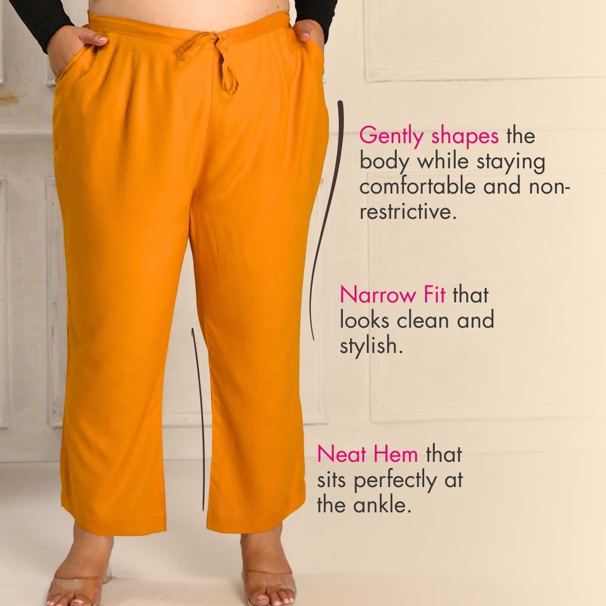 Plus Size Narrow Fit Rayon Pants