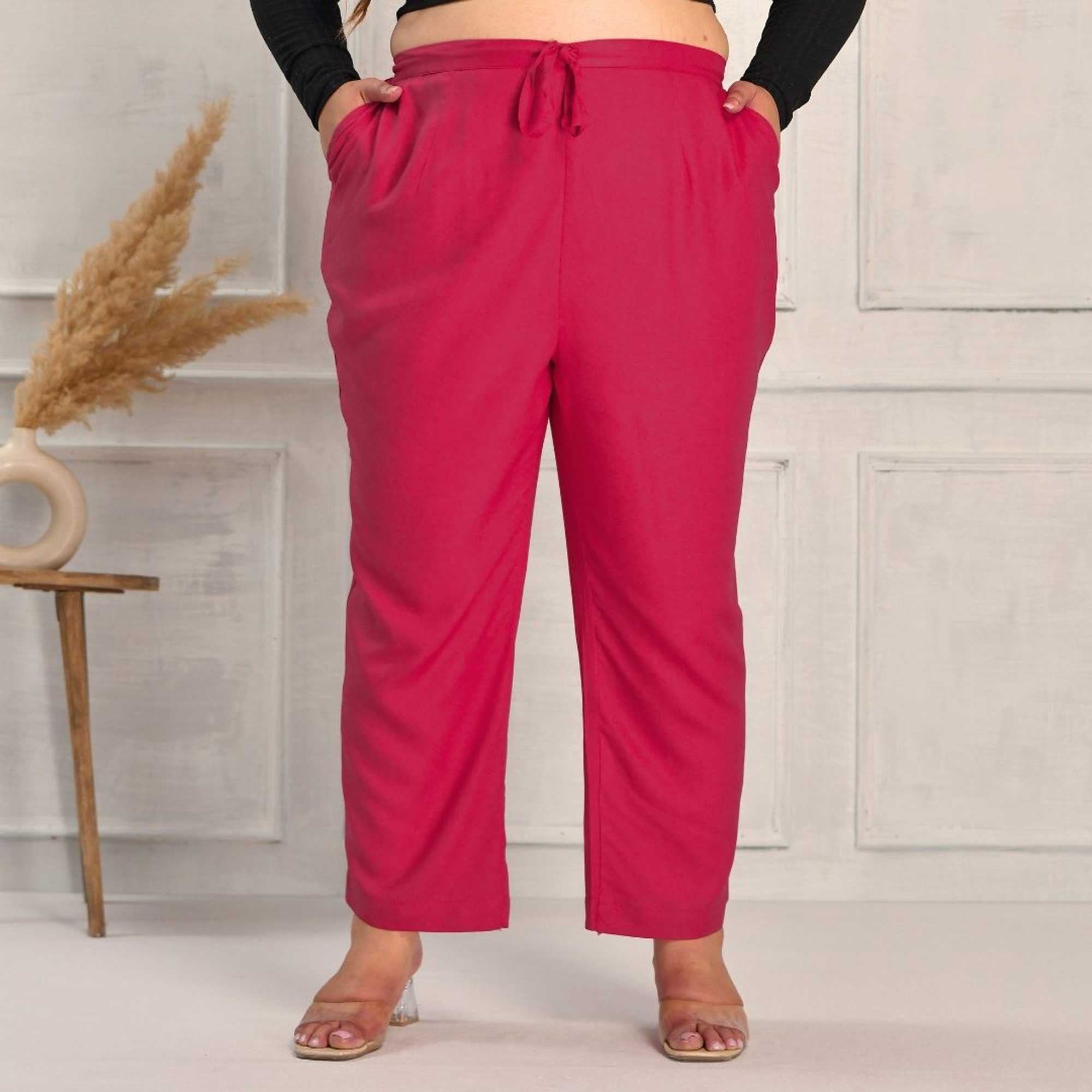 Plus Size Narrow Fit Rayon Pants