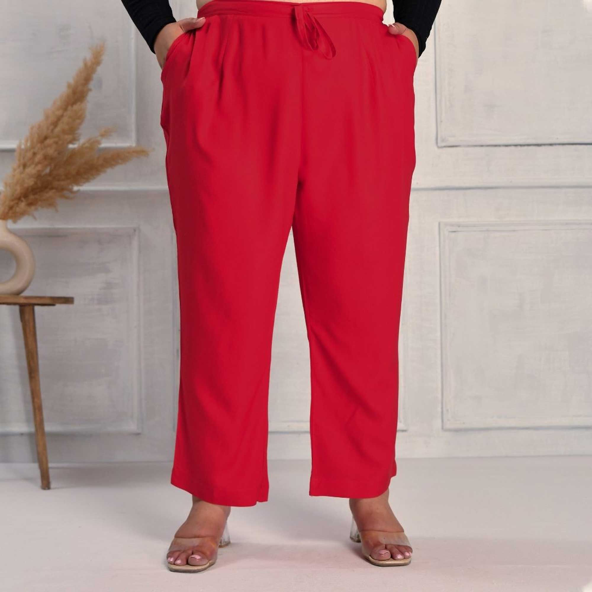 Plus Size Narrow Fit Rayon Pants
