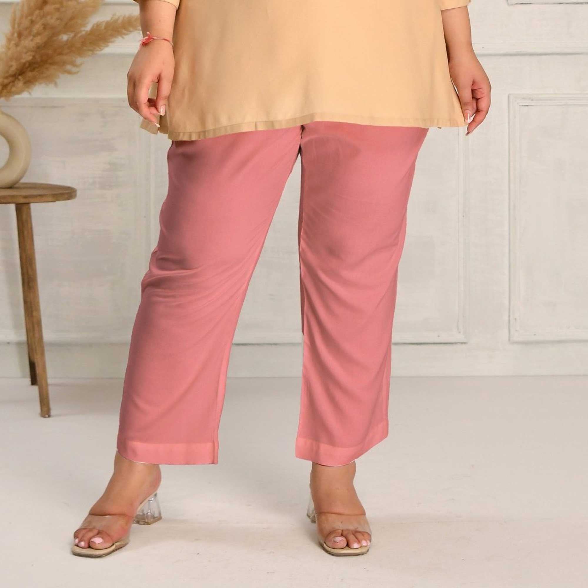 Plus Size Narrow Fit Rayon Pants