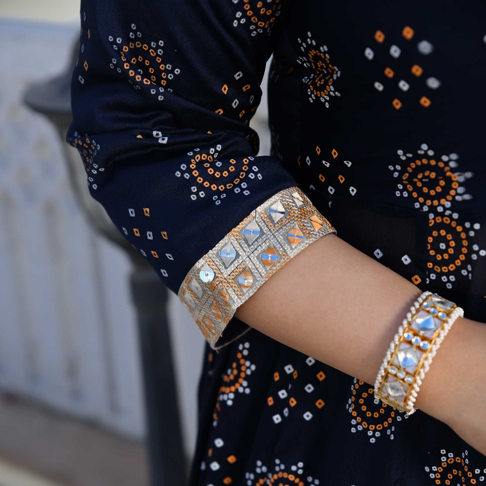 Royal Rhyme Bandhani Crepe Anarkali Lehenga Set