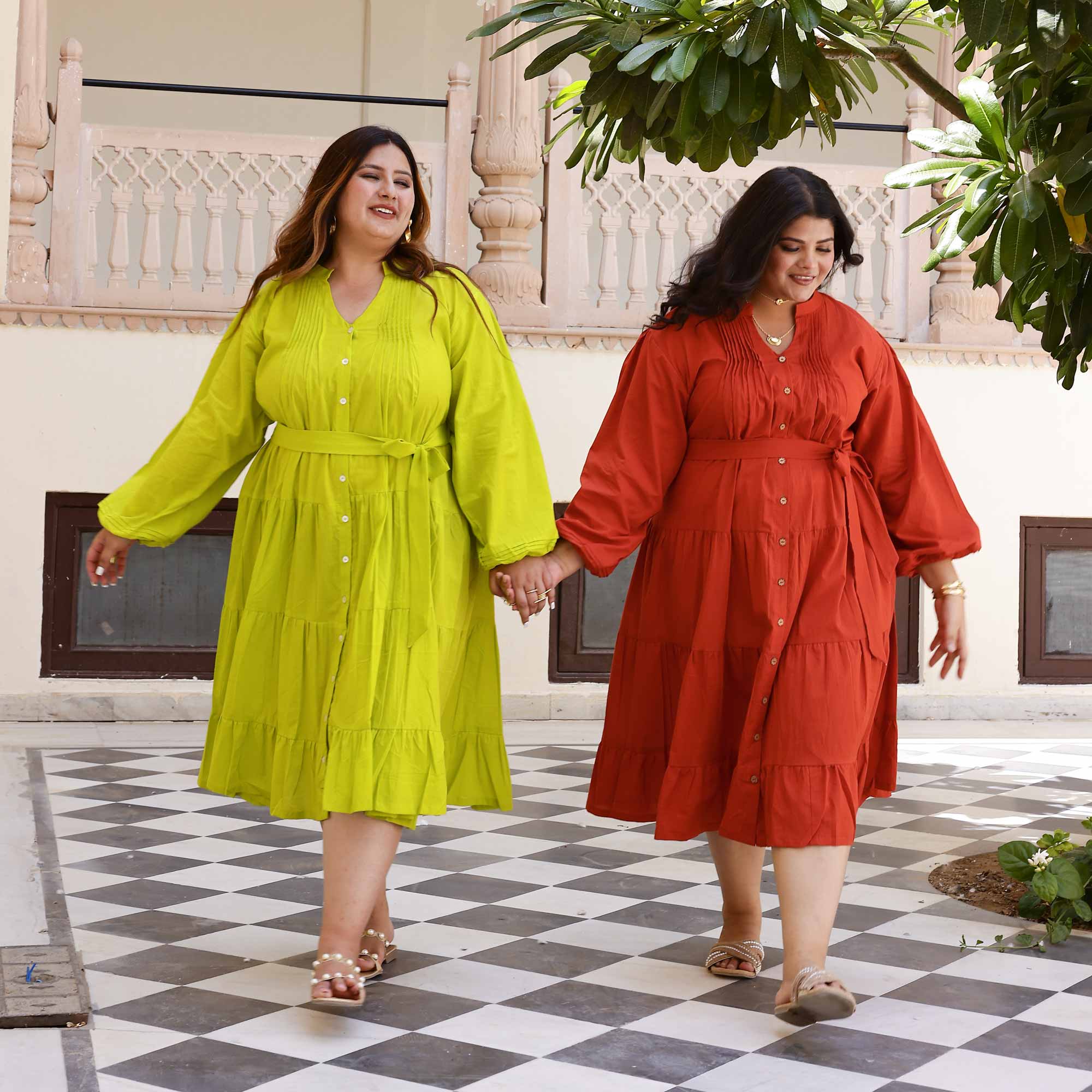 Burnt Amburn Cotton Dress