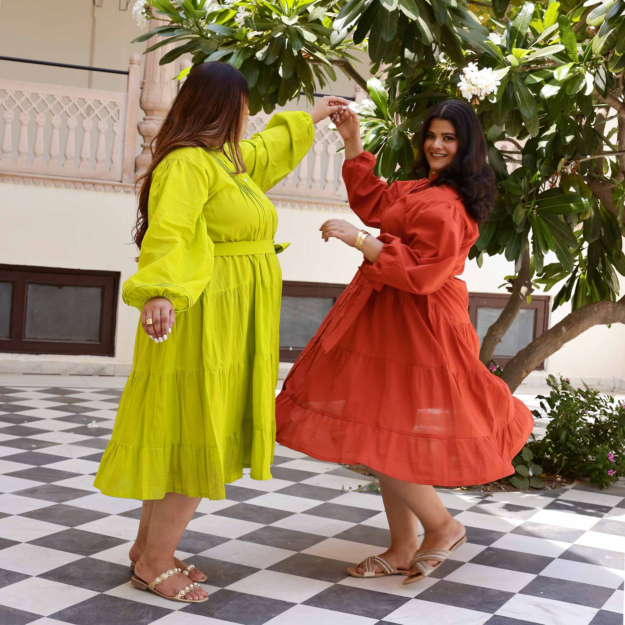 Burnt Amburn Cotton Dress