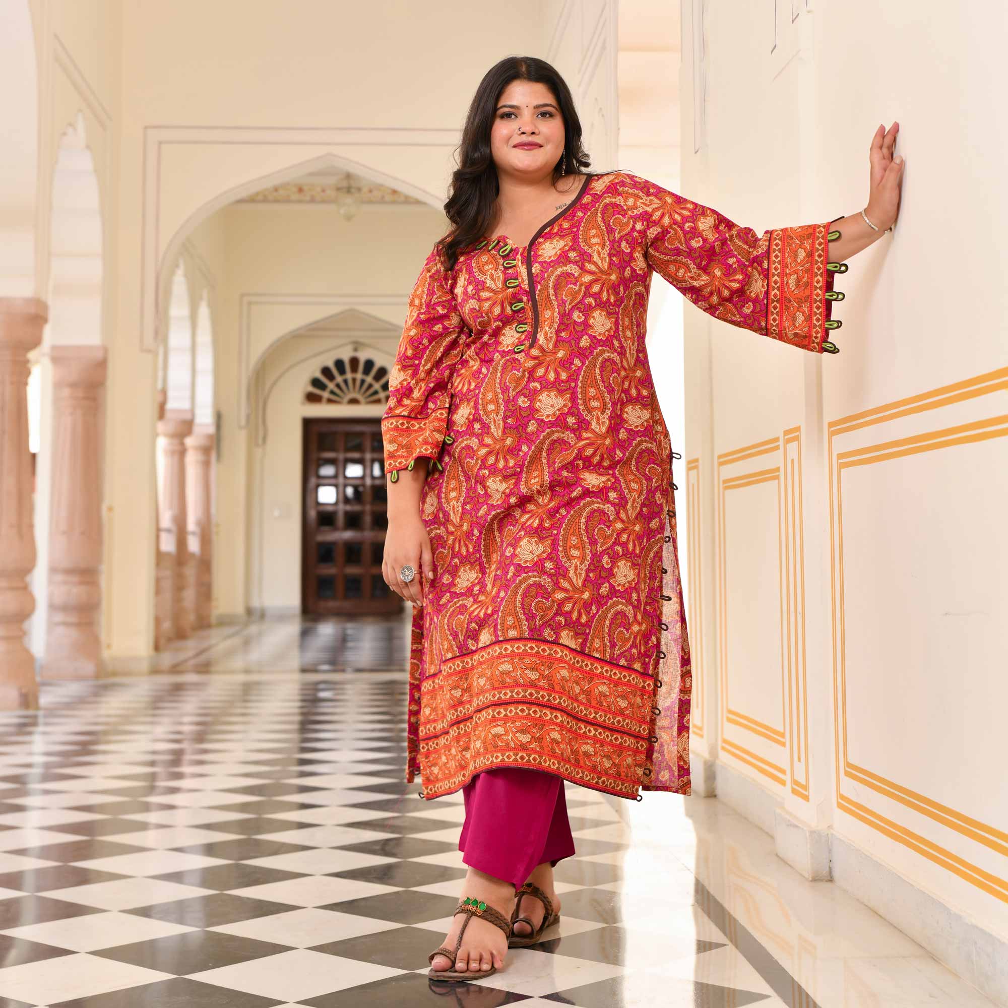 Apricot Lily Aline Cotton Kurta