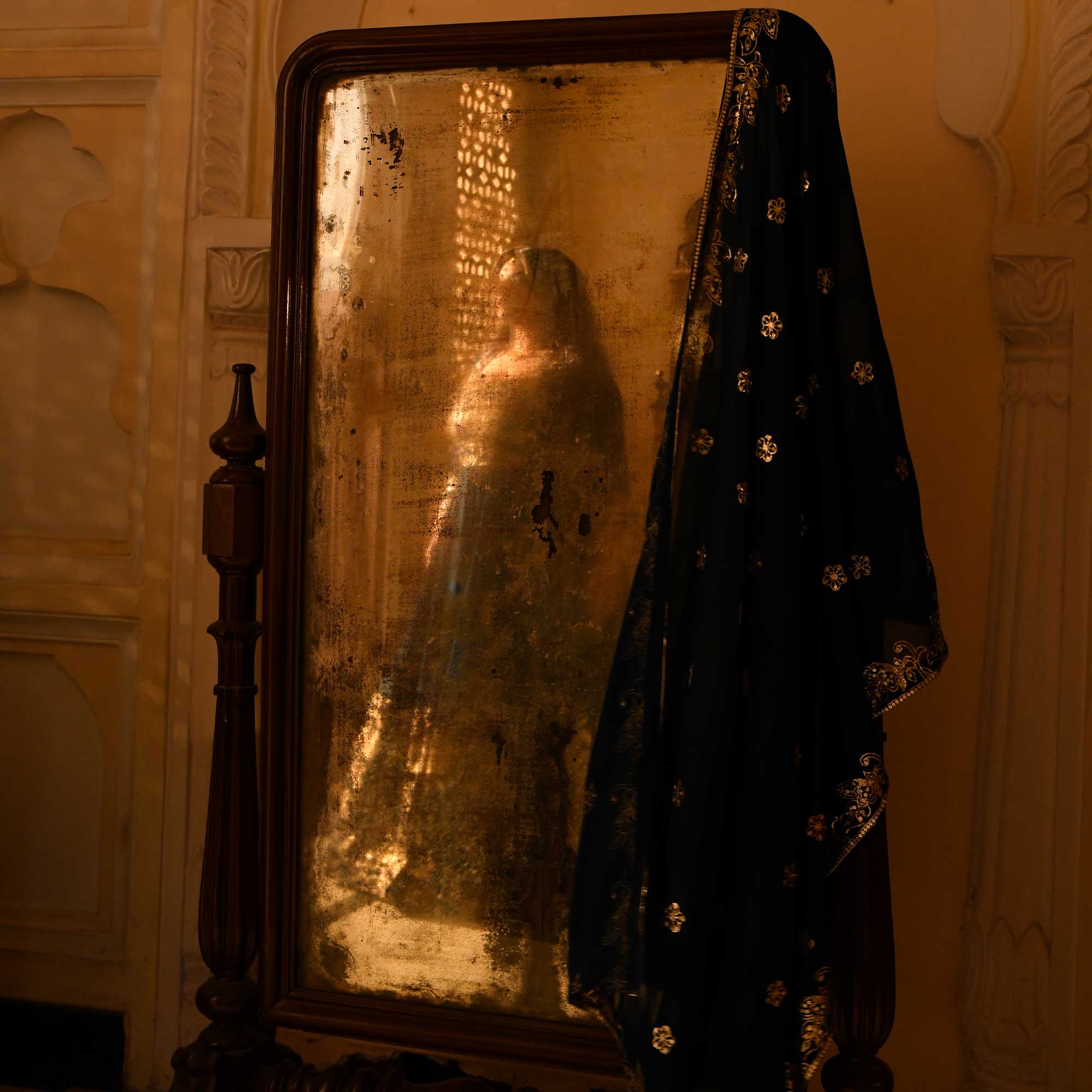 Kohinoor - Deep Prussian Blue Sequin Embroidered Georgette Anarkali Set