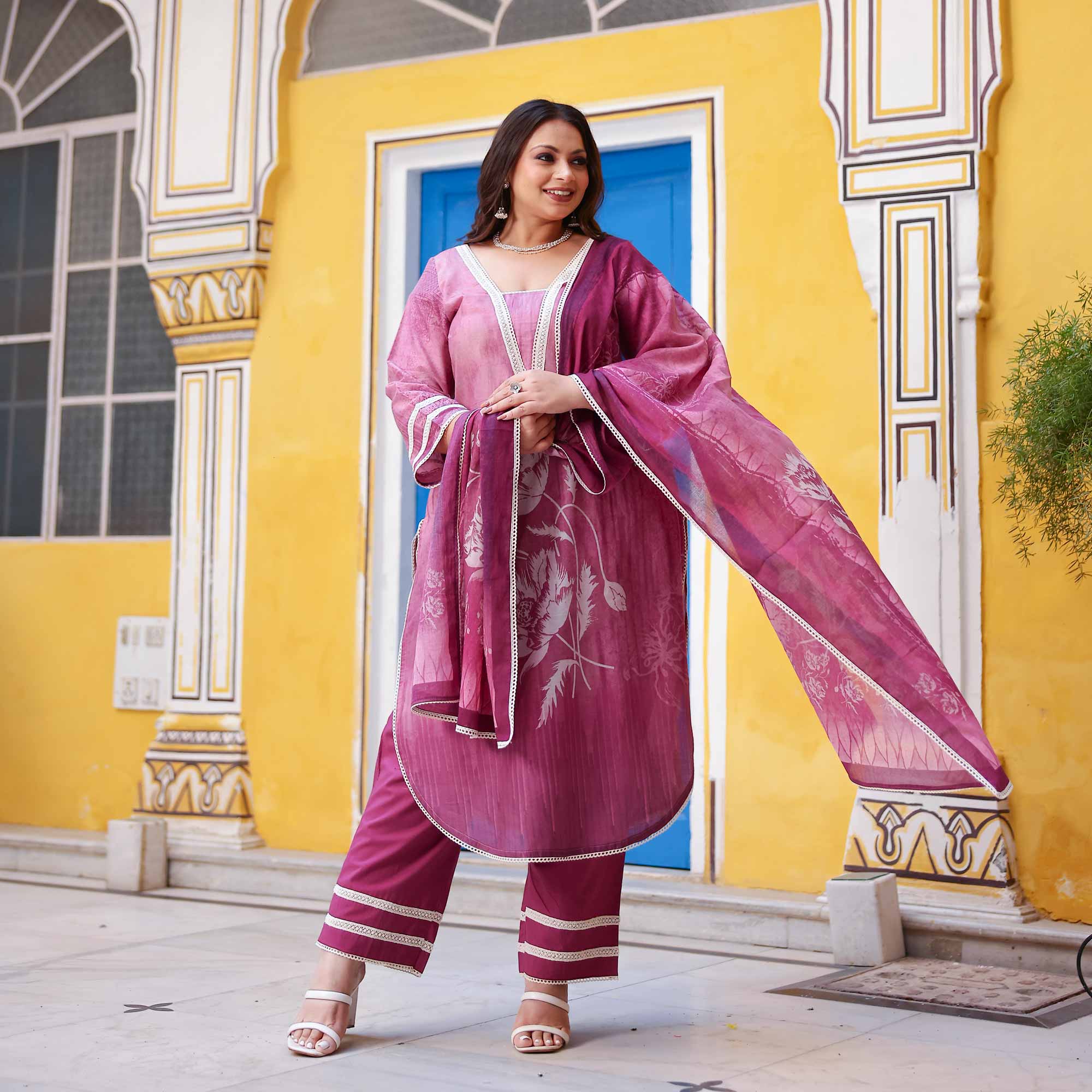 Petunia Mist Summer Story Cotton Suit Set