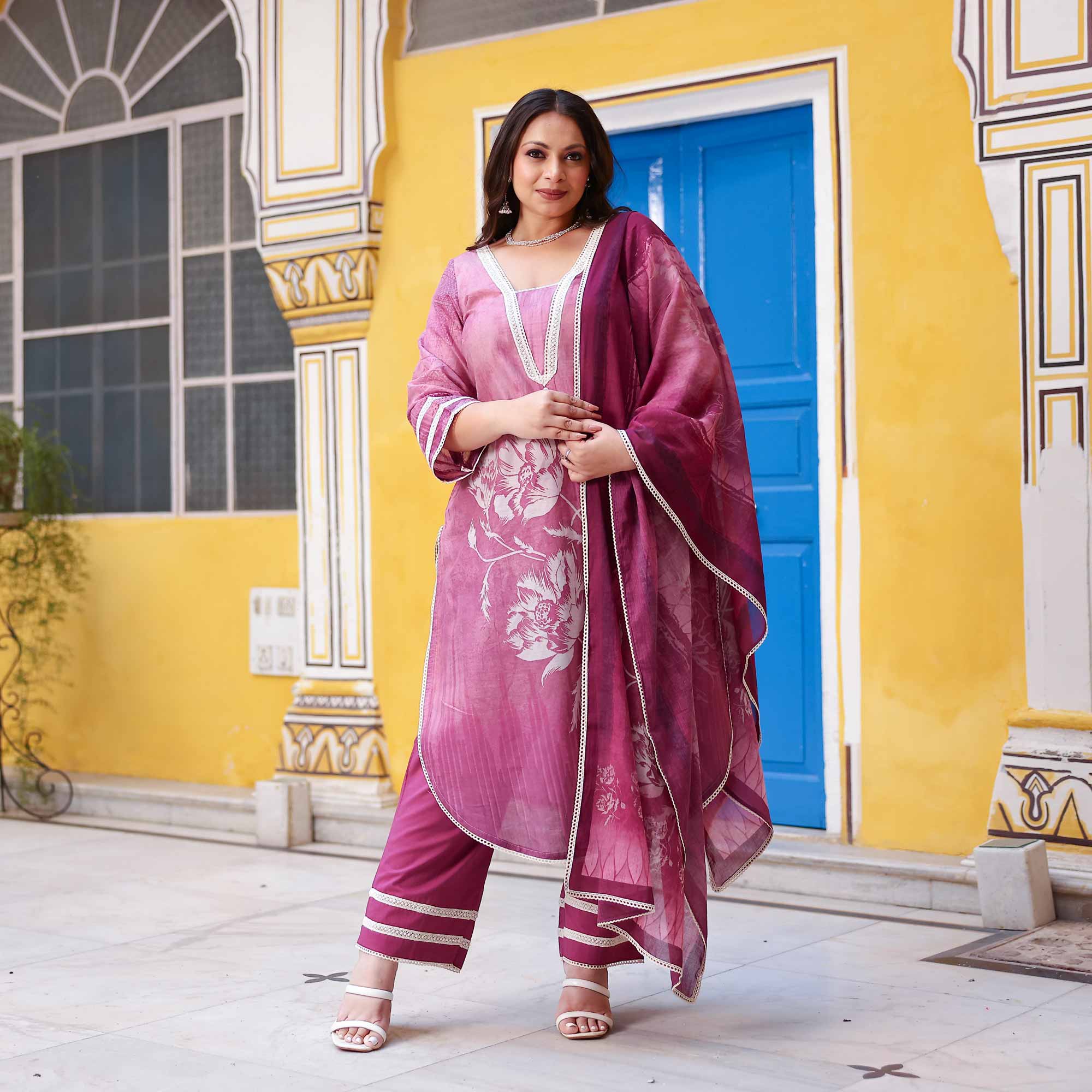 Petunia Mist Summer Story Cotton Suit Set