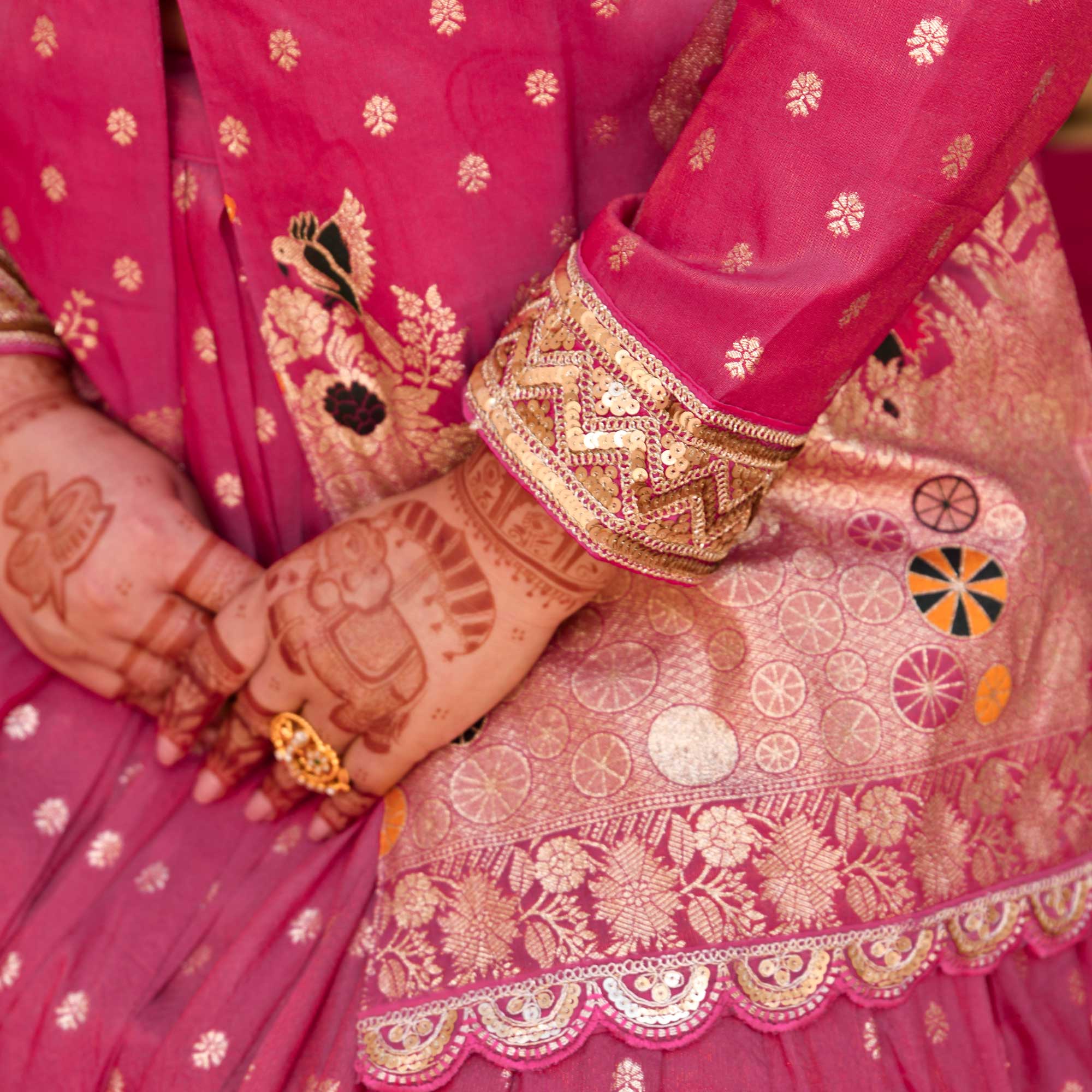 Veronica- Deep Pink Banarasi Silk Jacket Lehenga Set