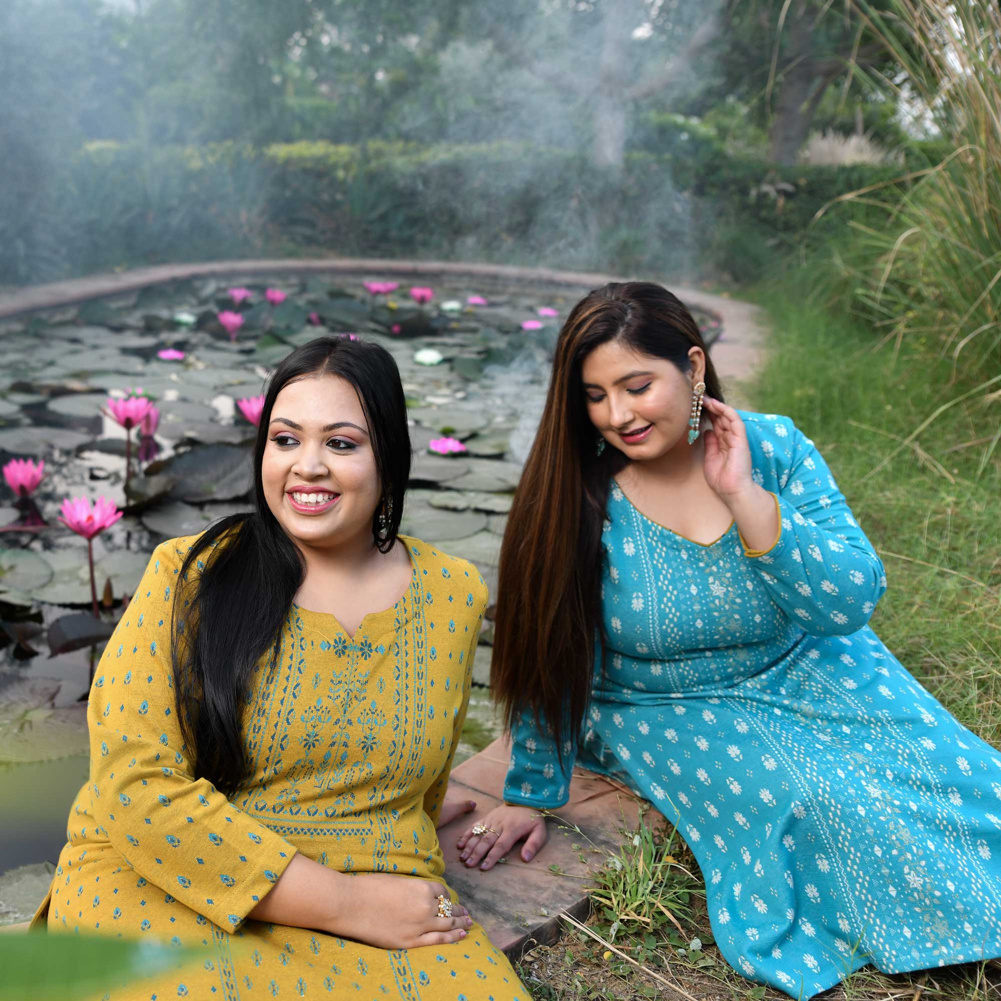 Serene Skyline Woollen Knitted Kurta