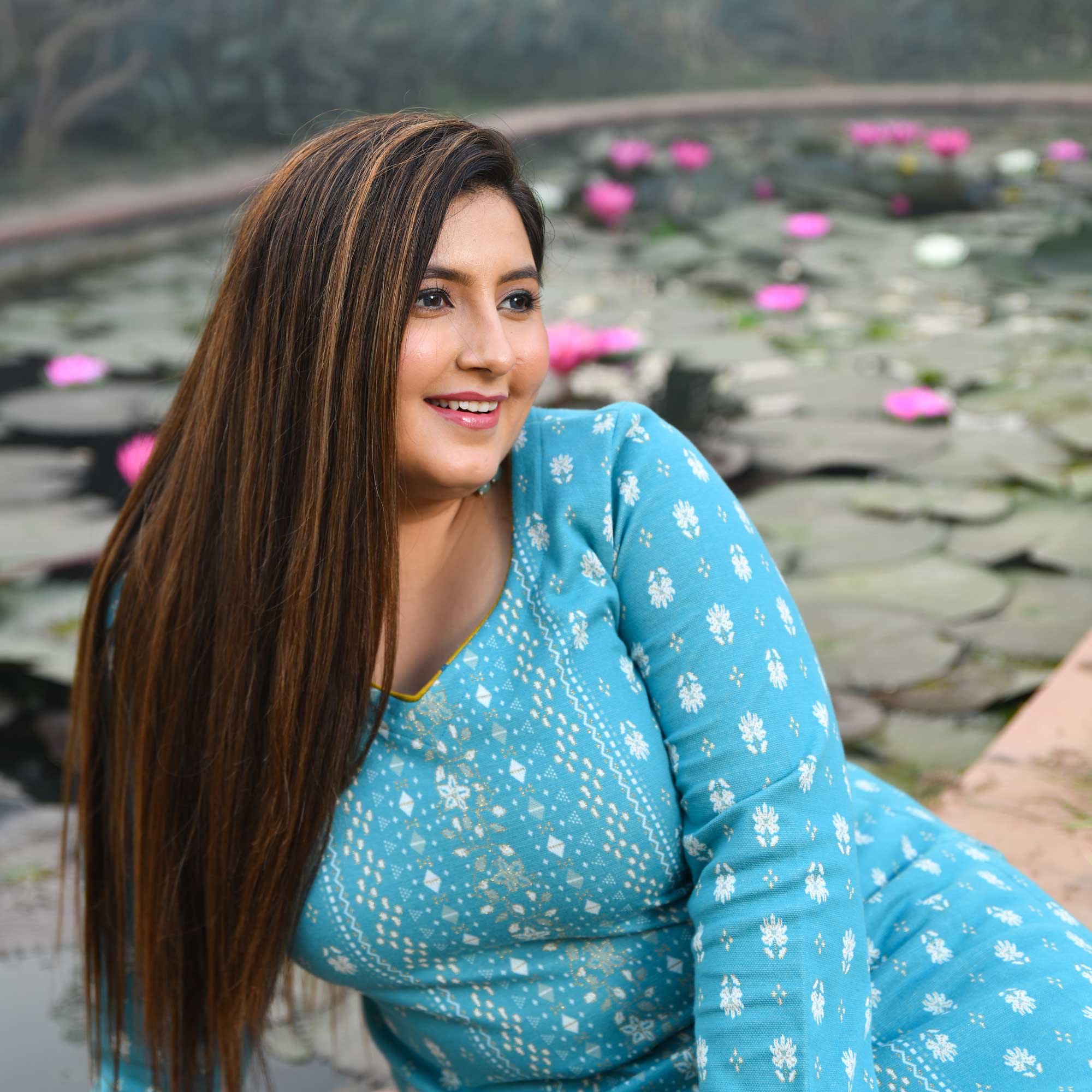 Serene Skyline Woollen Knitted Kurta