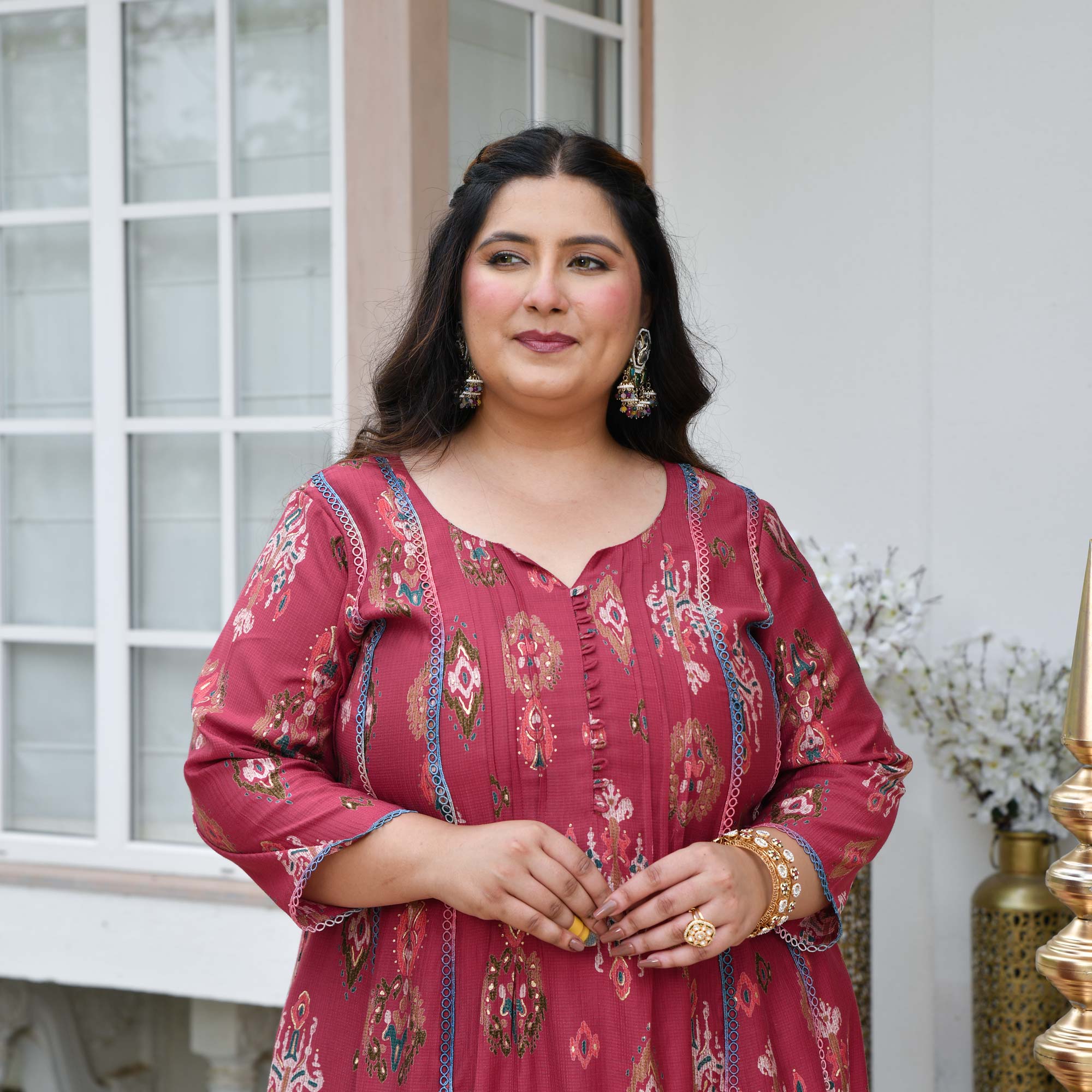 Bela- Raspberry Sorbet Modal Viscose Kurta Anarkali