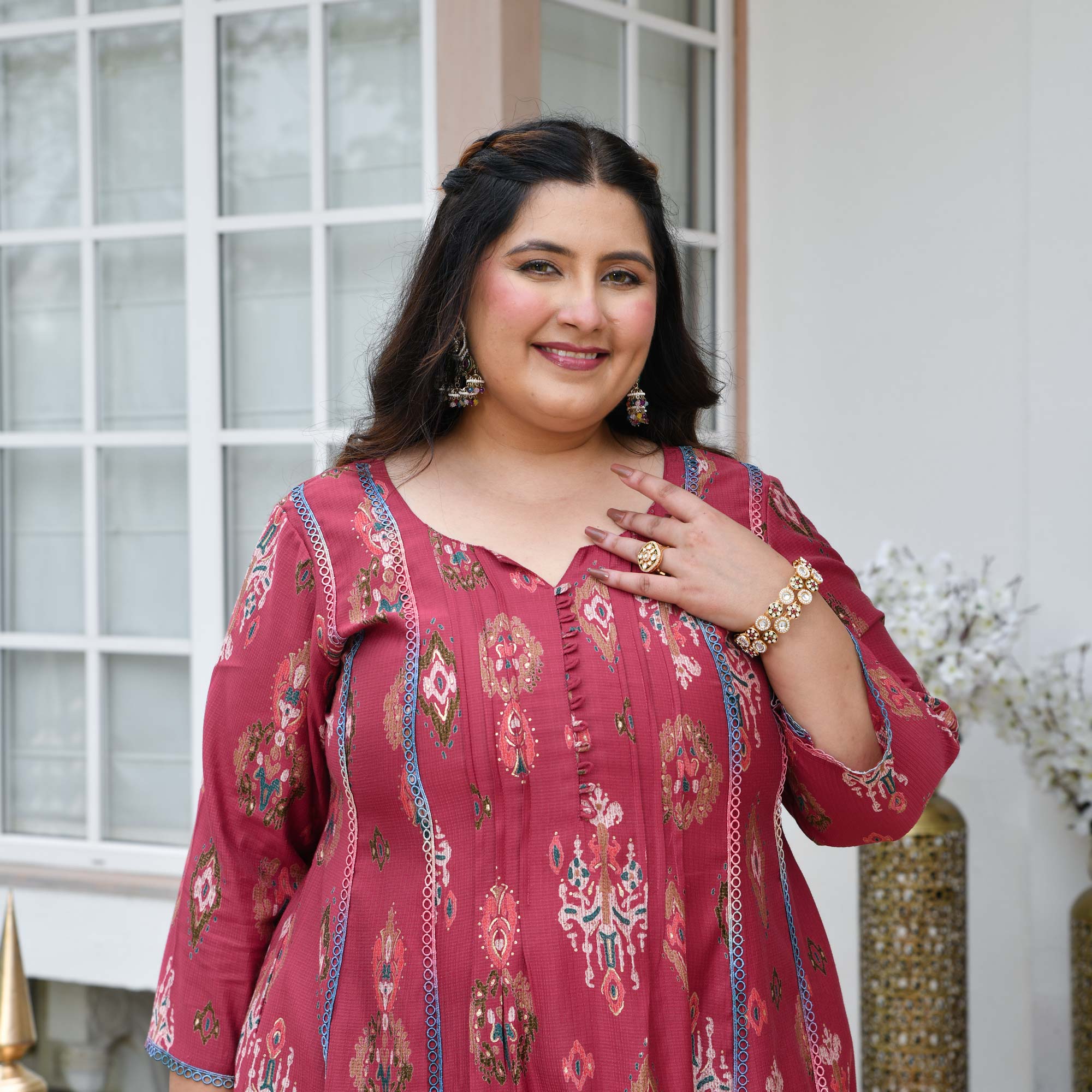 Bela- Raspberry Sorbet Modal Viscose Kurta Anarkali