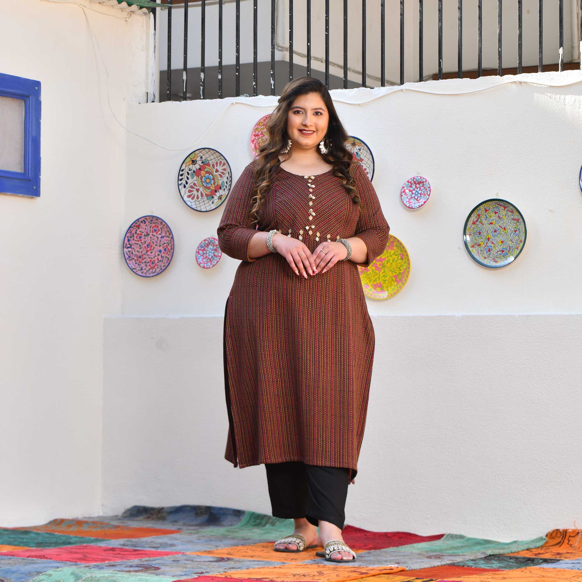 Chestnut Charm Woollen Kurta