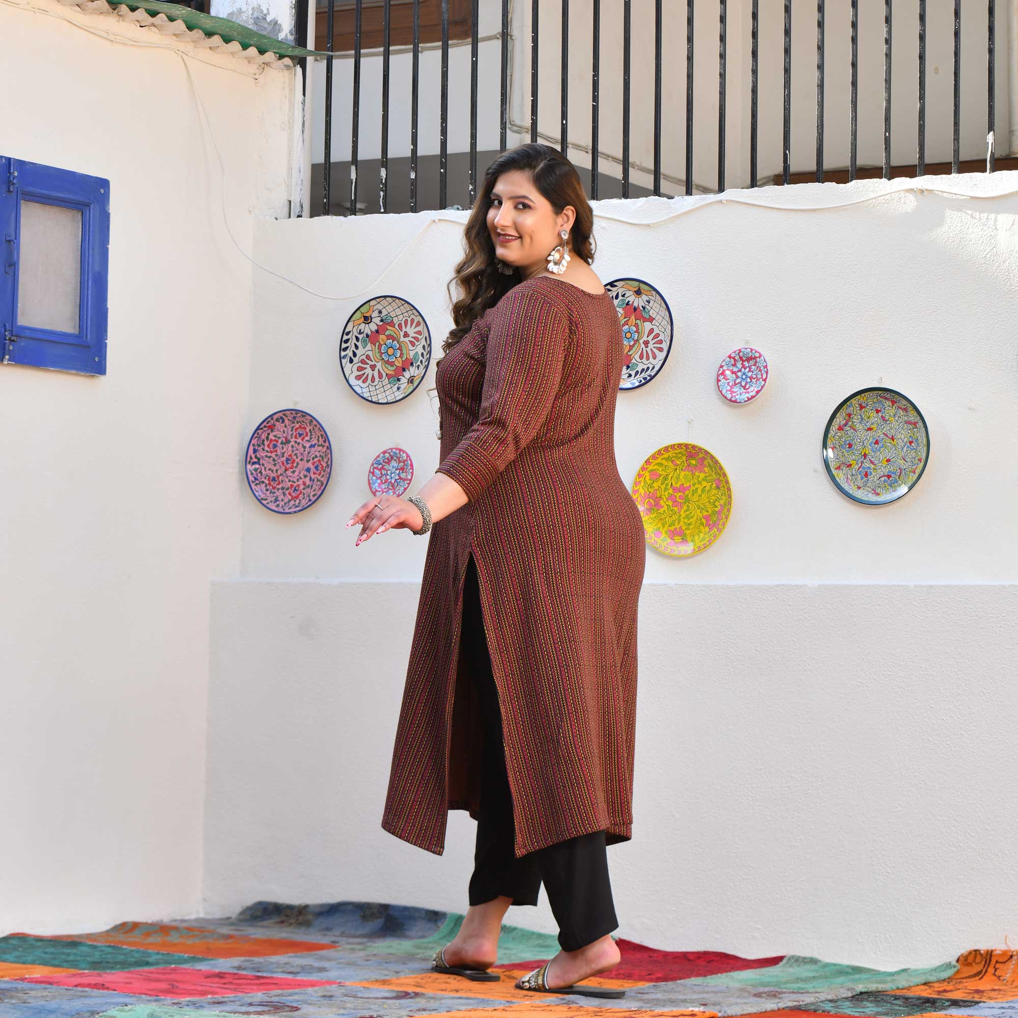 Chestnut Charm Woollen Kurta