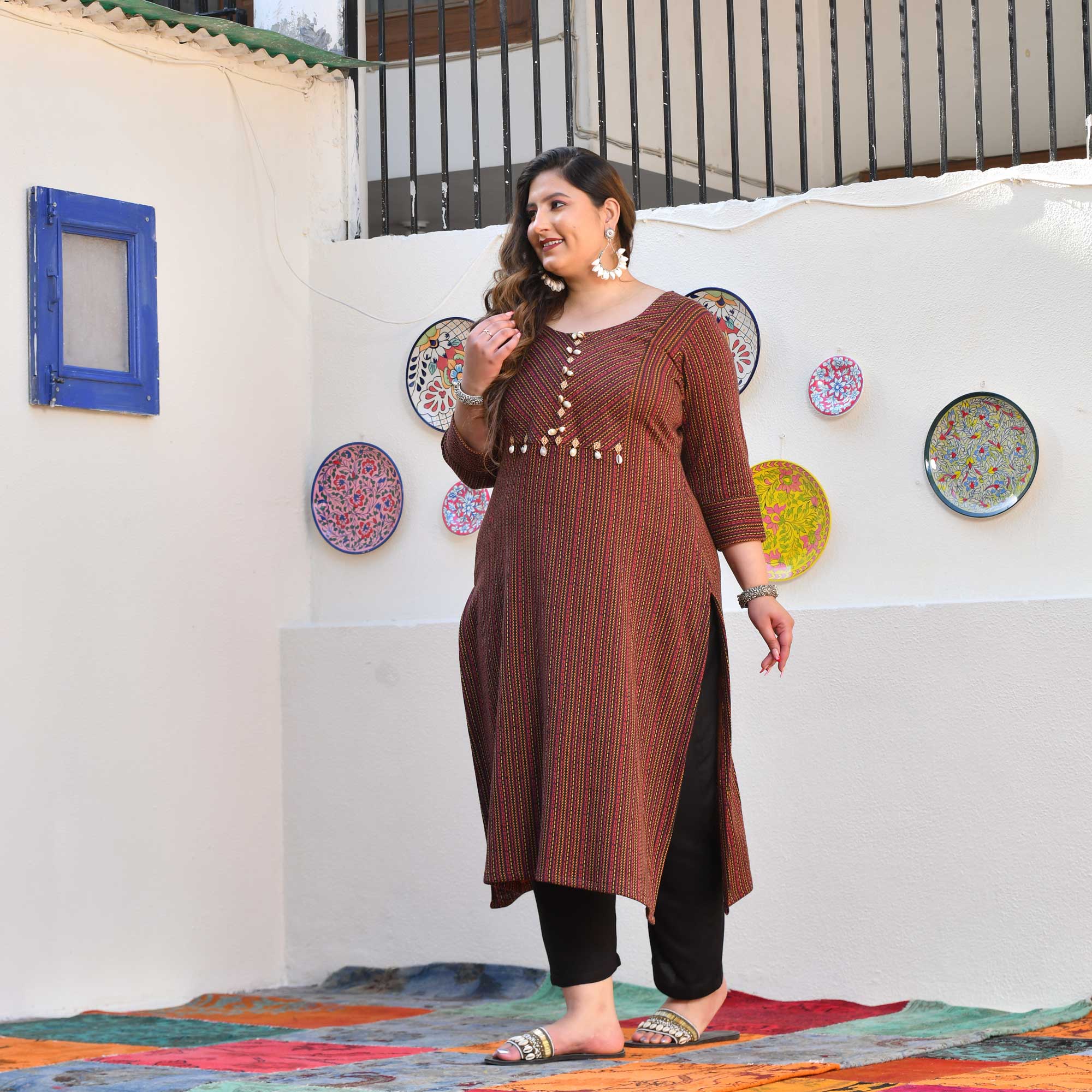 Chestnut Charm Woollen Kurta
